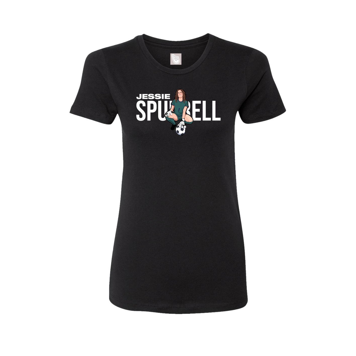 Fitted Women's Tee — Player Name in Black