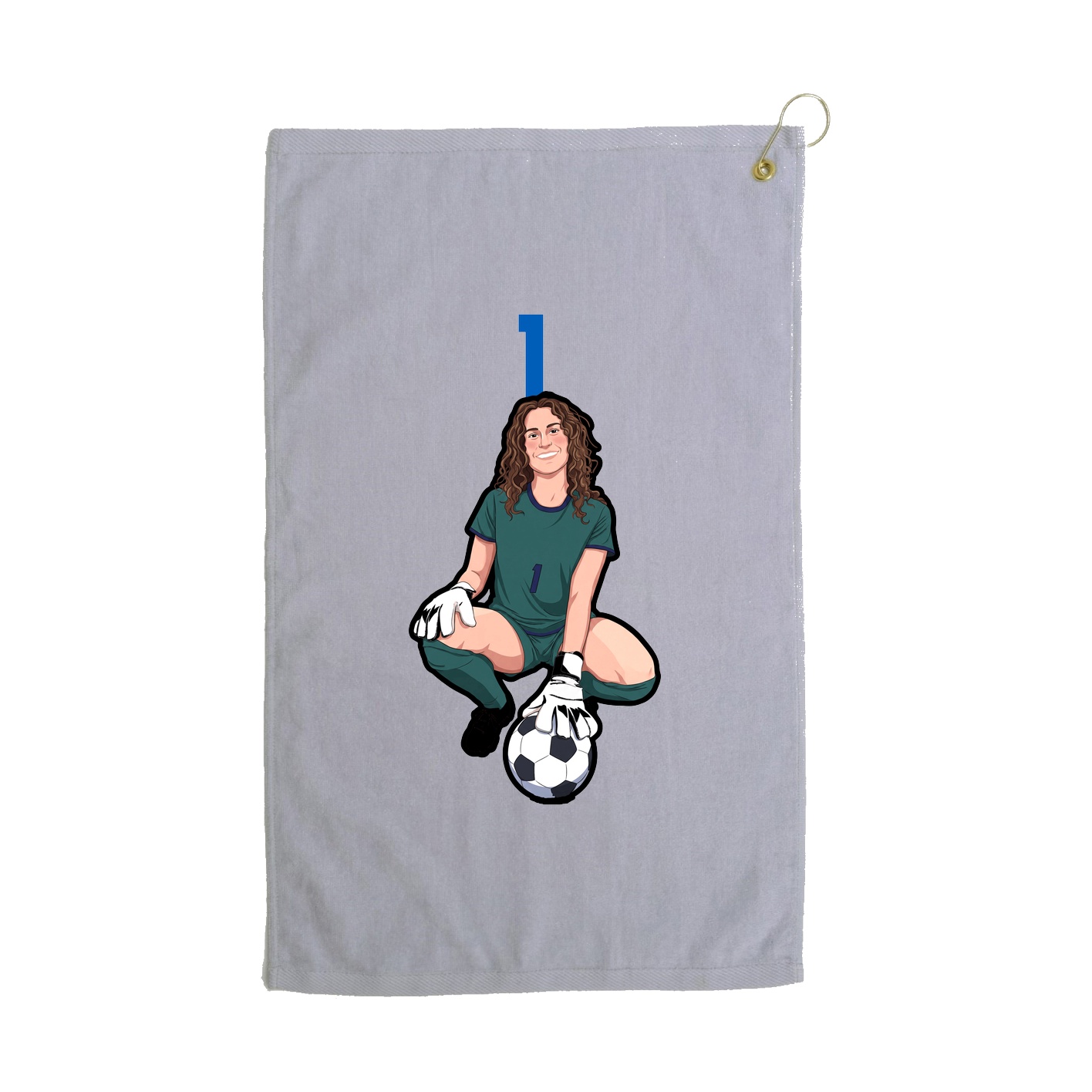 Golf Towel — Number Top in Grey
