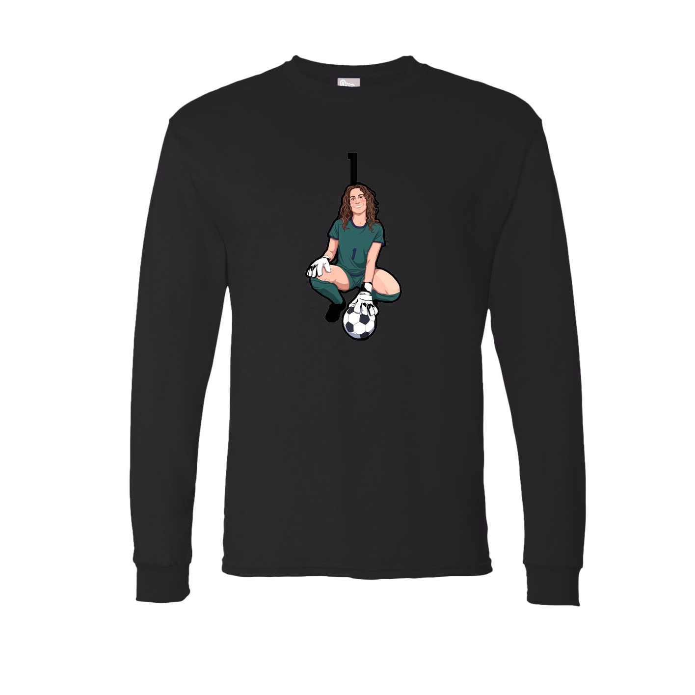 Long Sleeve Tee — Number Top in Black
