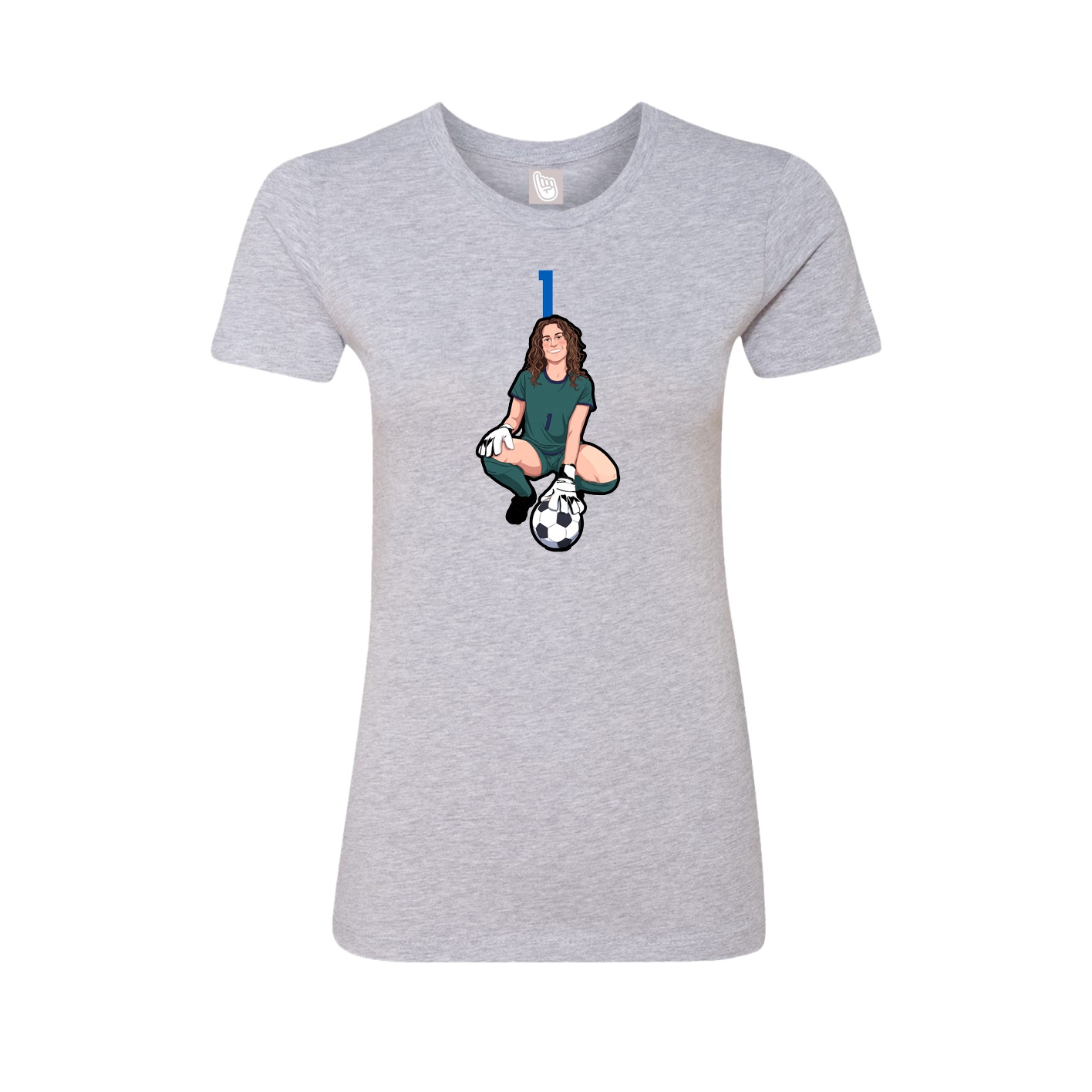 Fitted Women's Tee — Number Top in Grey