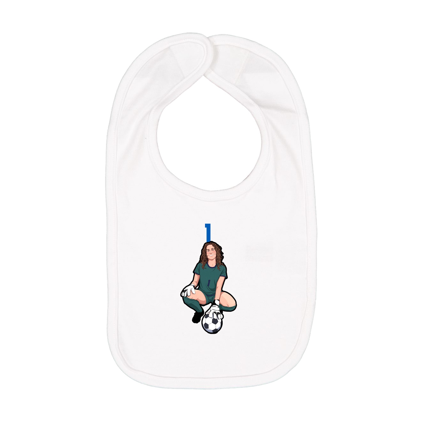 Infant Bib — Number Top in White