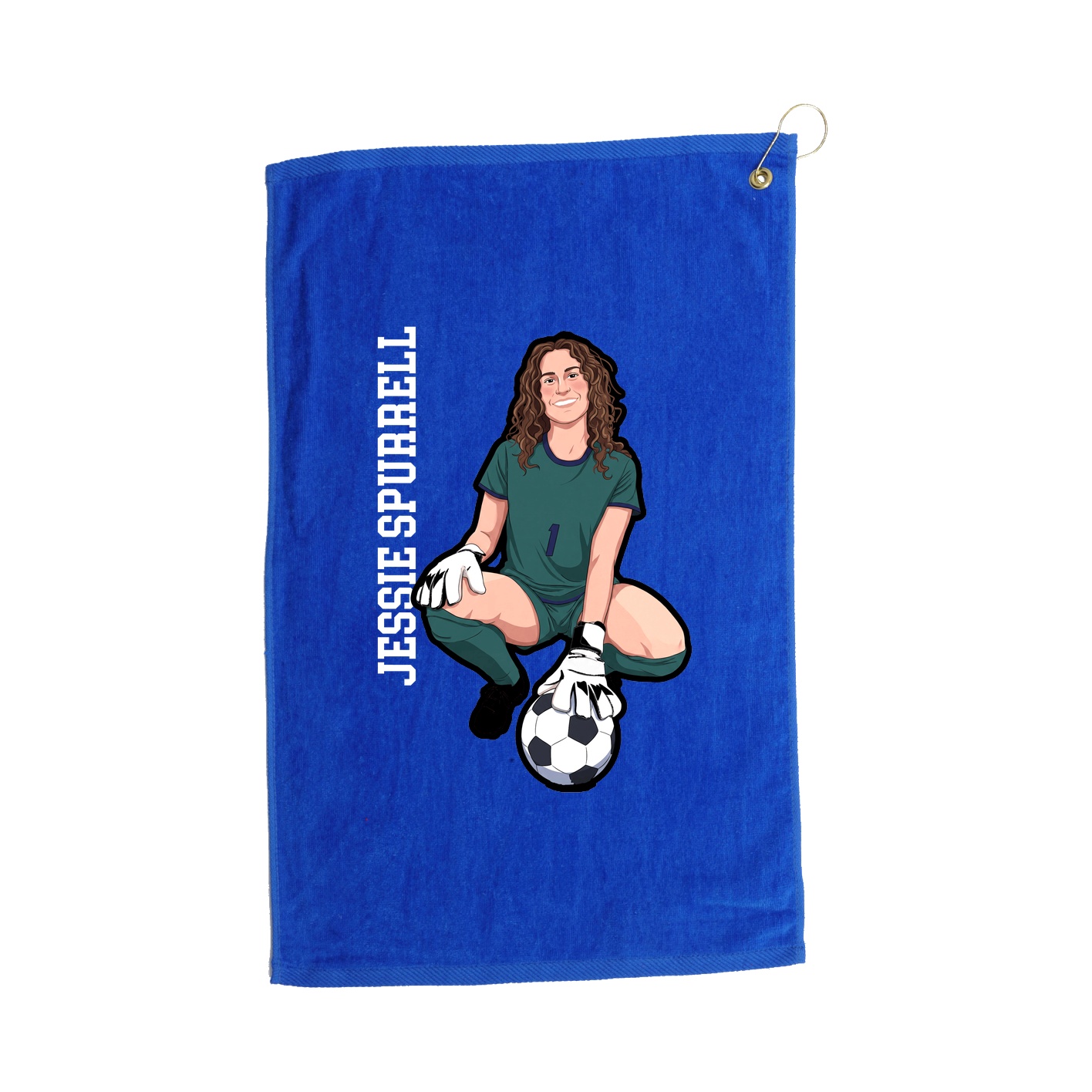 Golf Towel — Name Vertical in Royal