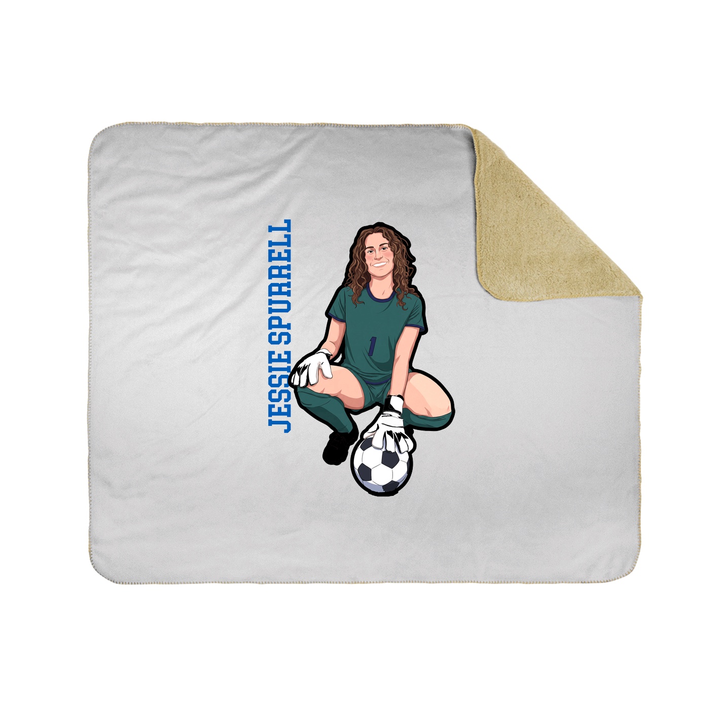 Throw Blanket — Name Vertical in White