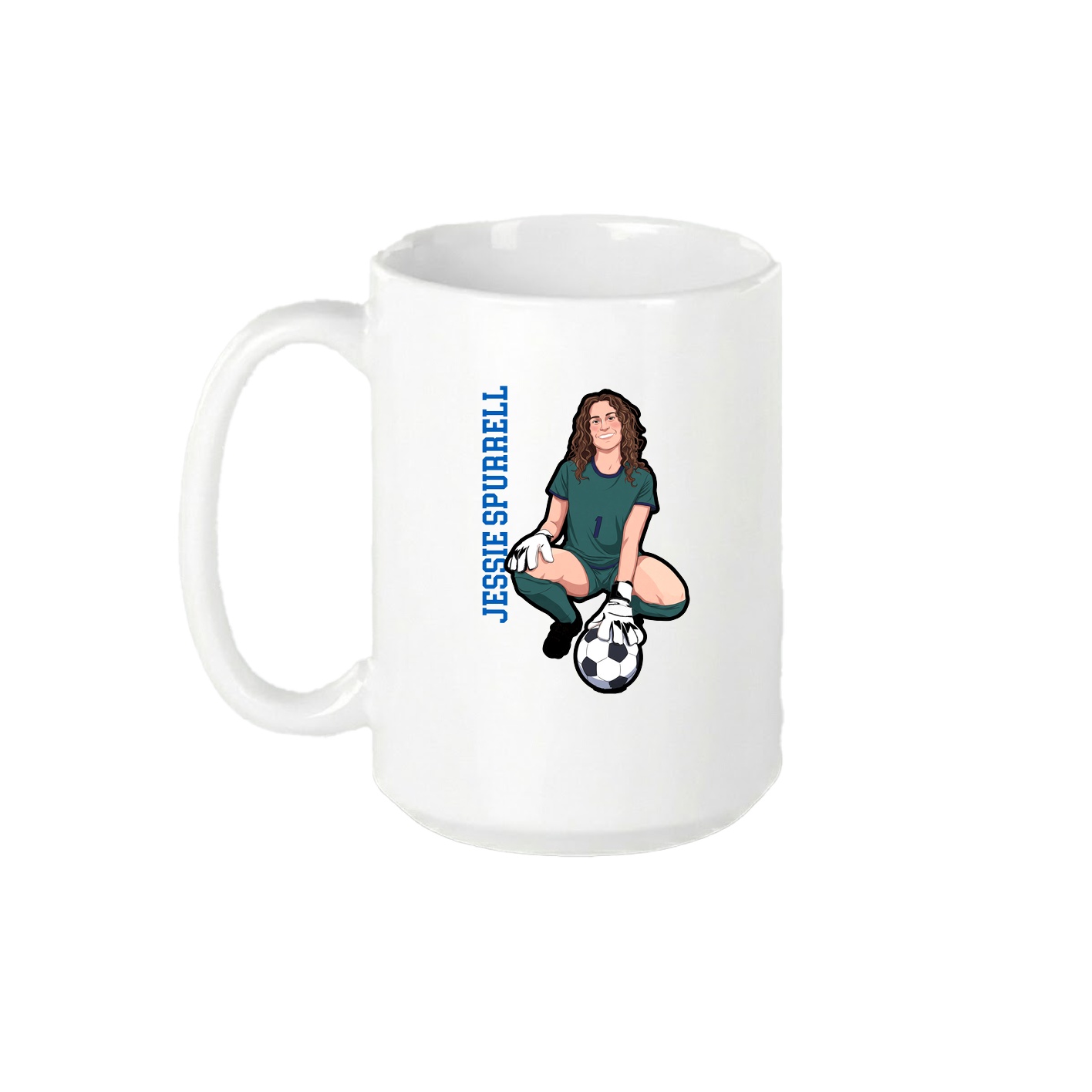 15oz Coffee Mug — Name Vertical in White