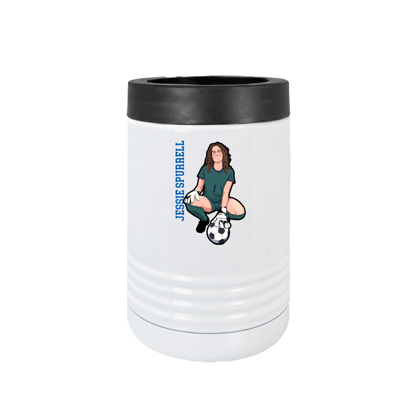 Beverage Holder — Name Vertical in White