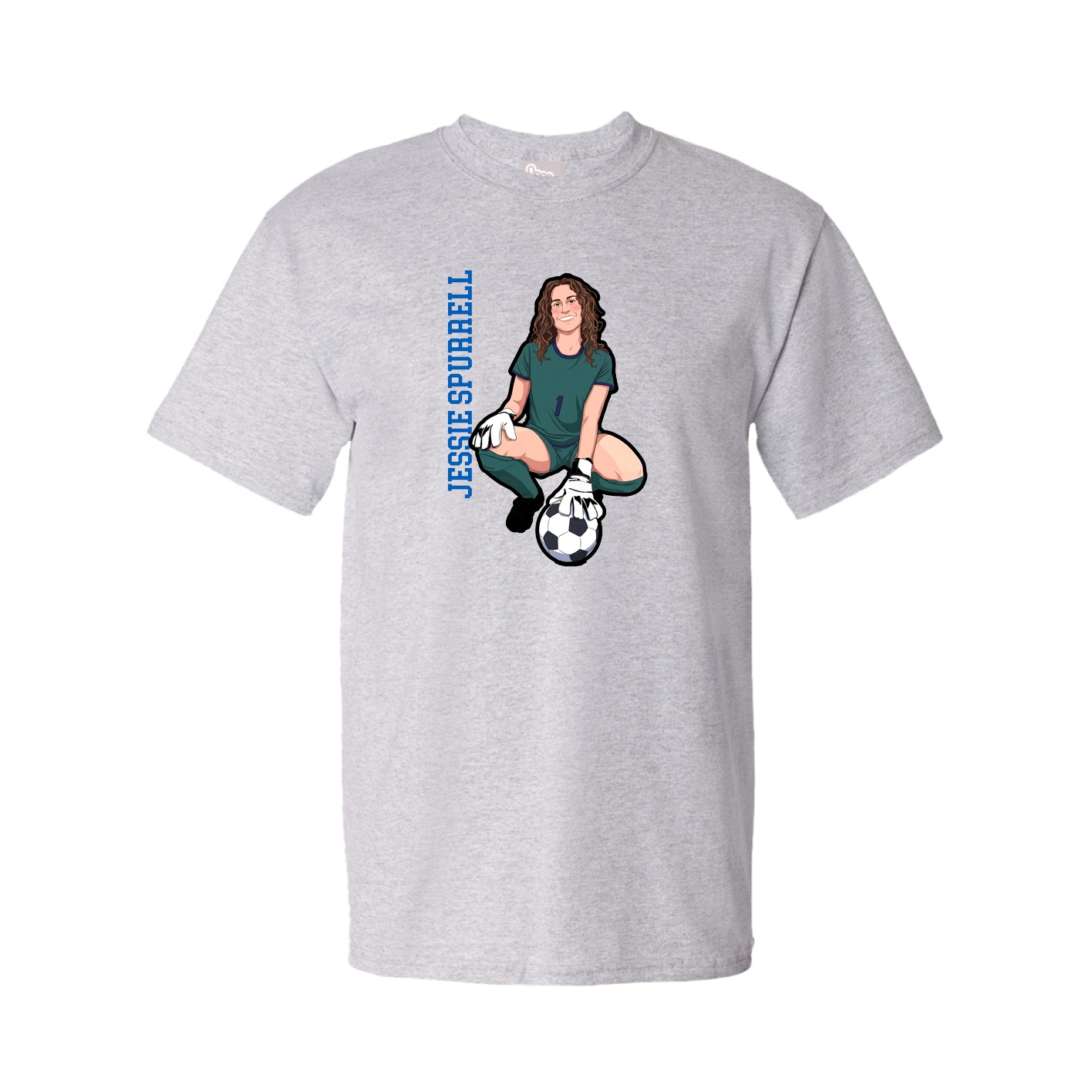 Youth Tee — Name Vertical in Grey