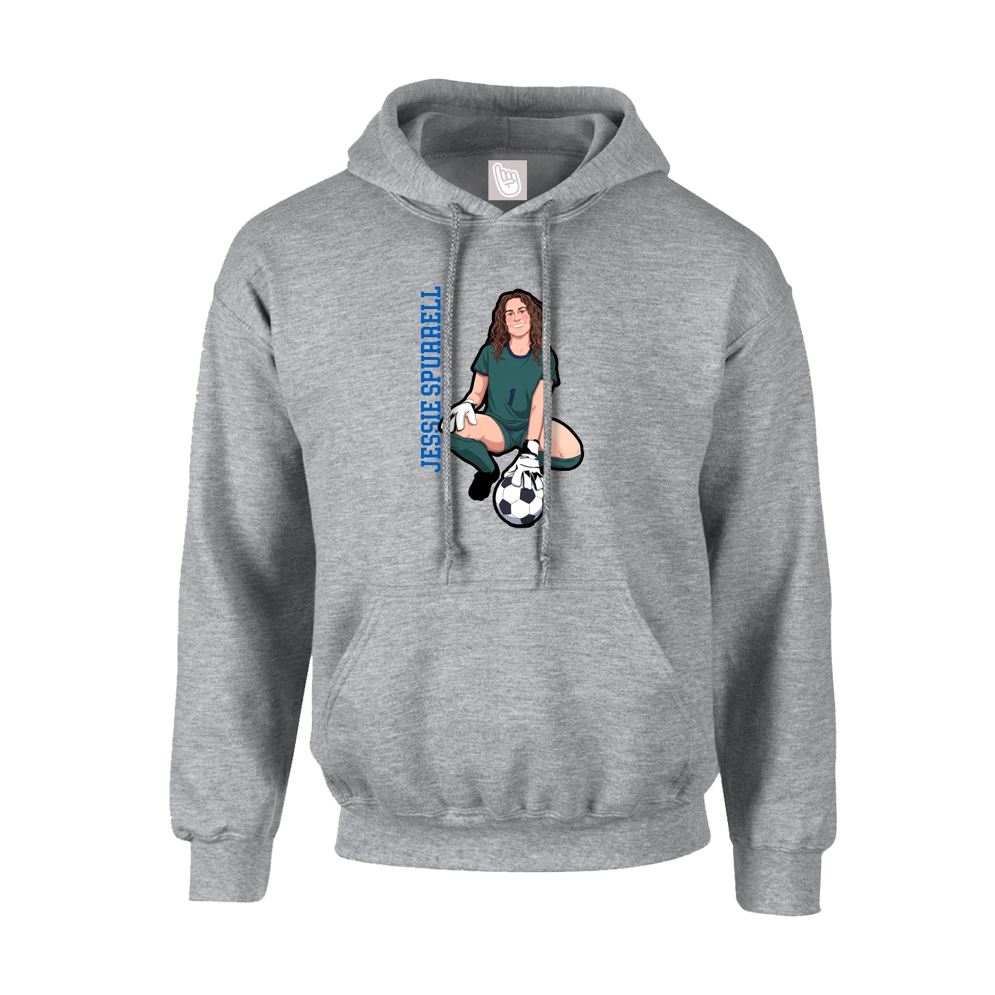 Hoodie — Name Vertical in Grey