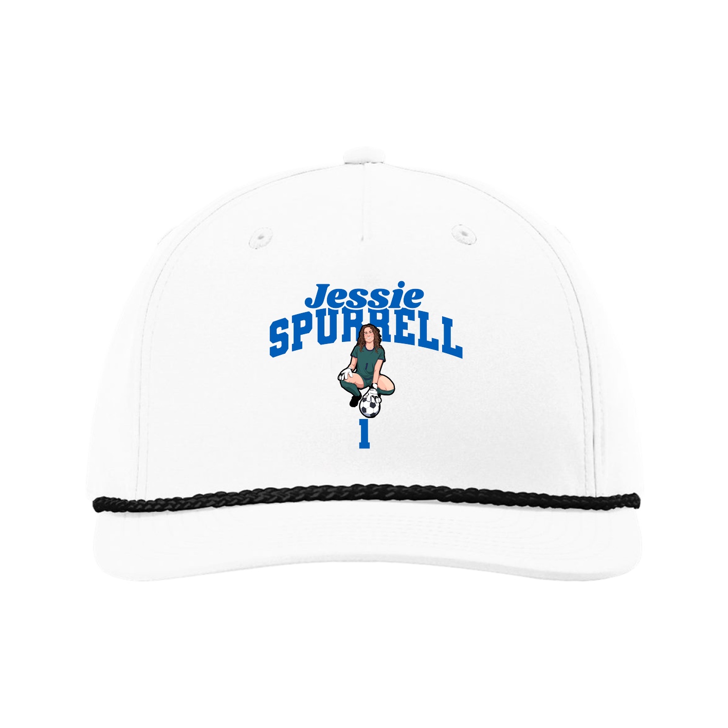 Five-Panel Classic Rope Cap — Signature Arch in White