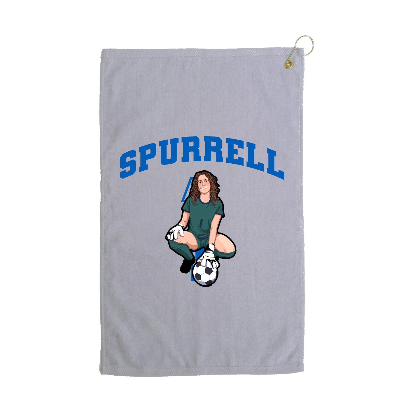 Golf Towel — Number in Grey