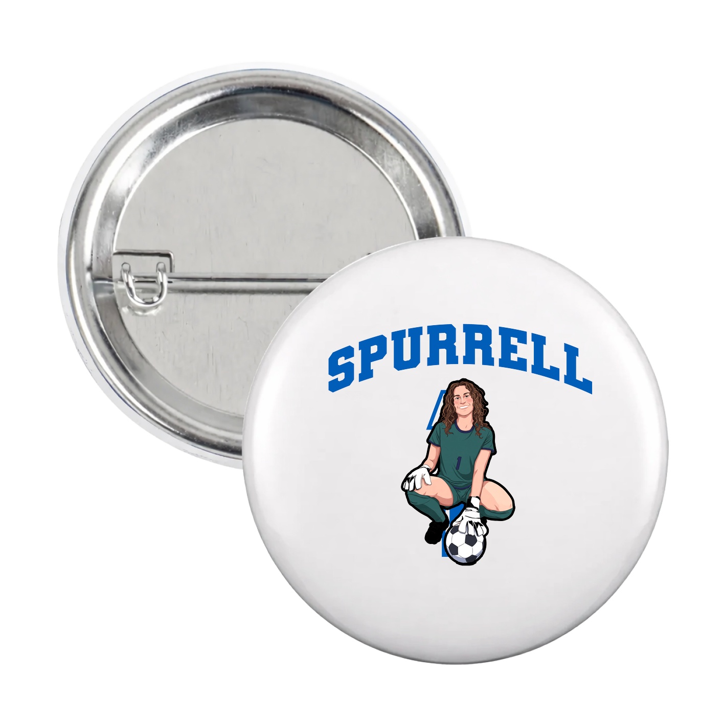 Game Day Button — Number in White