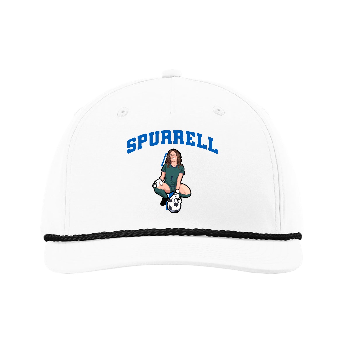 Five-Panel Classic Rope Cap — Number in White