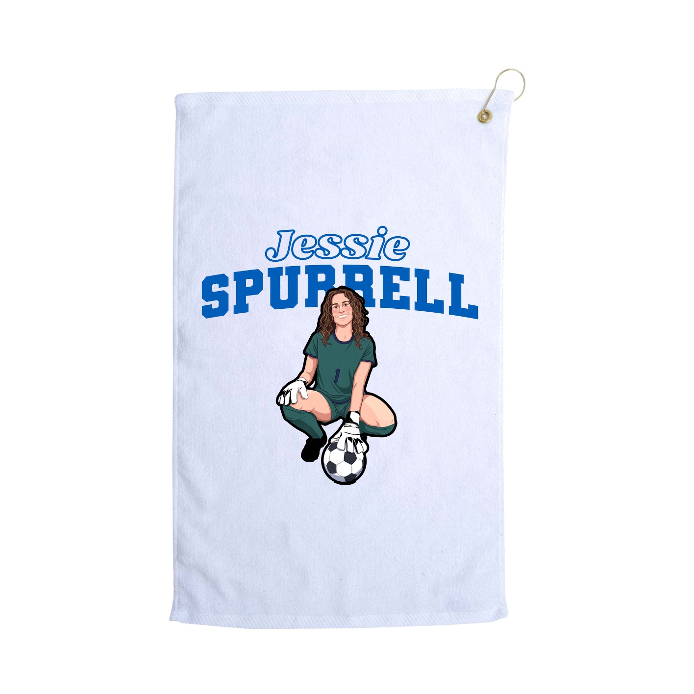 Golf Towel — Name Arch in White