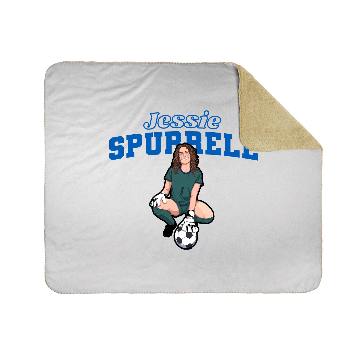 Throw Blanket — Name Arch in White