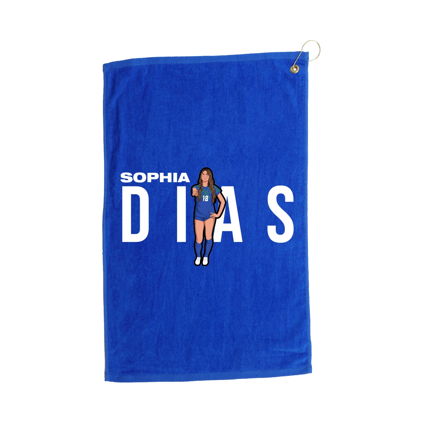 Golf Towel — Player Name in Royal