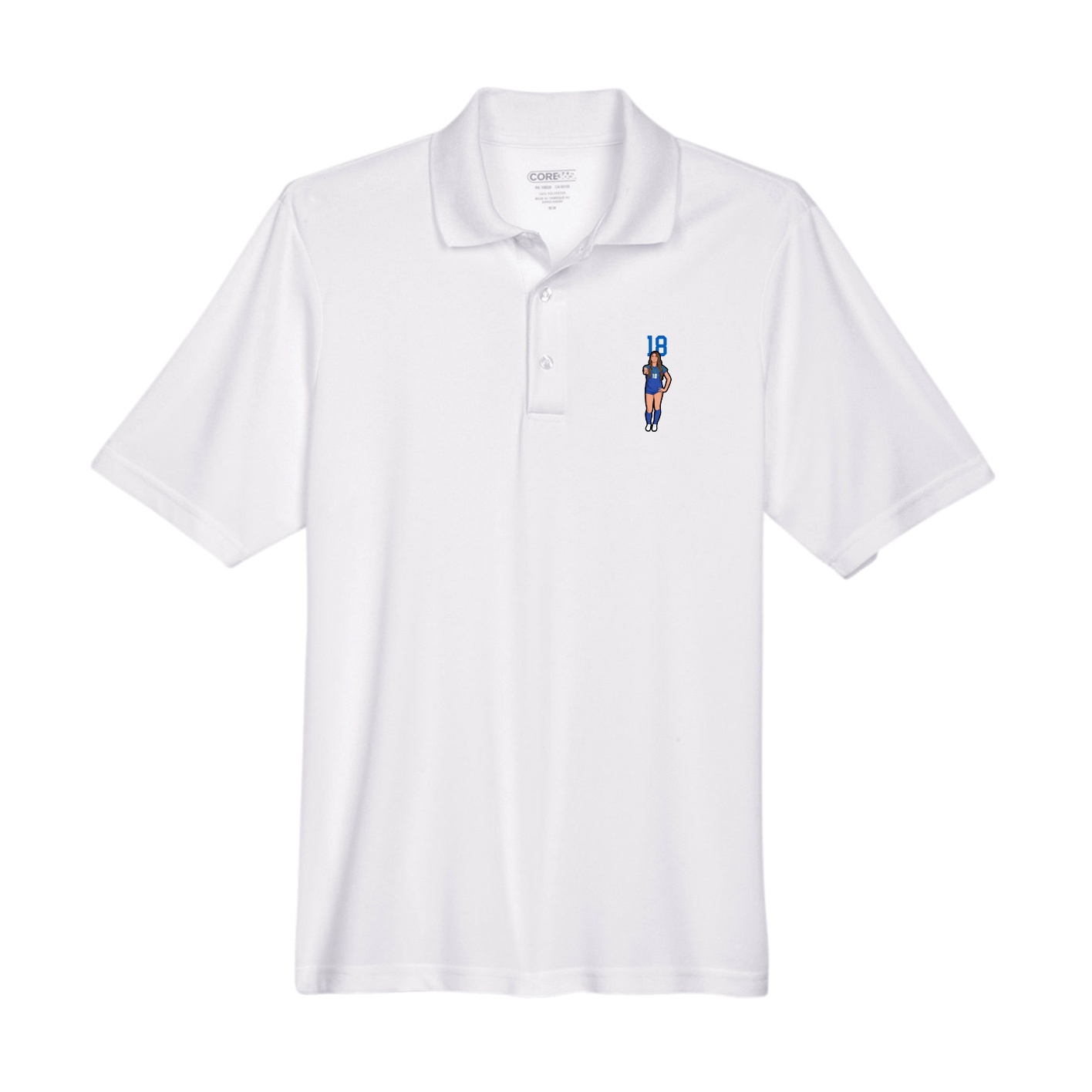 Performance Polo — Number Top in White