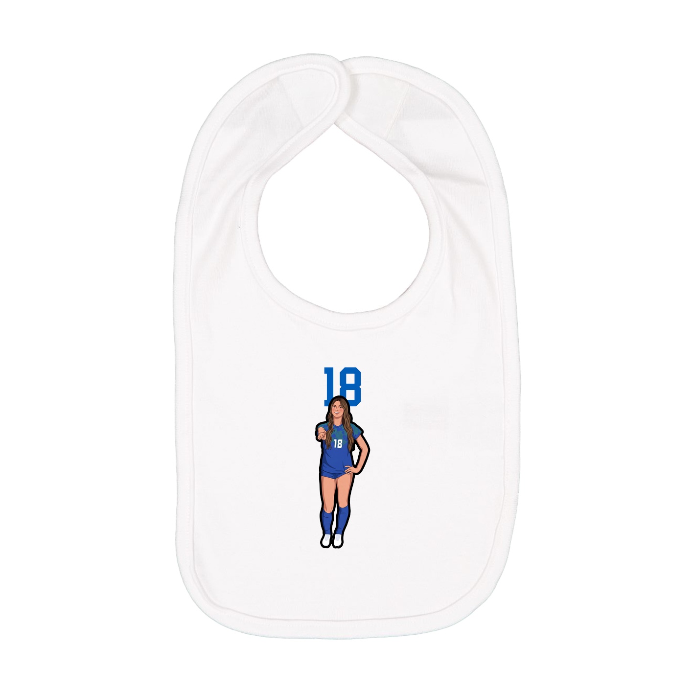 Infant Bib — Number Top in White