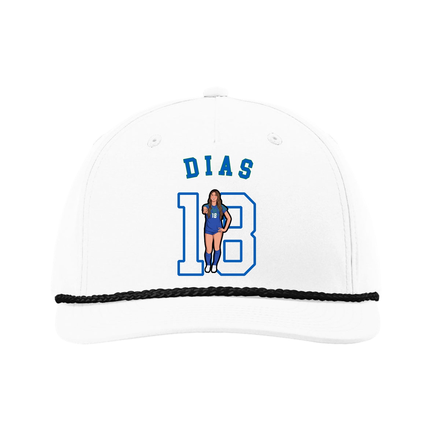 Five-Panel Classic Rope Cap — Shirsey Arch in White