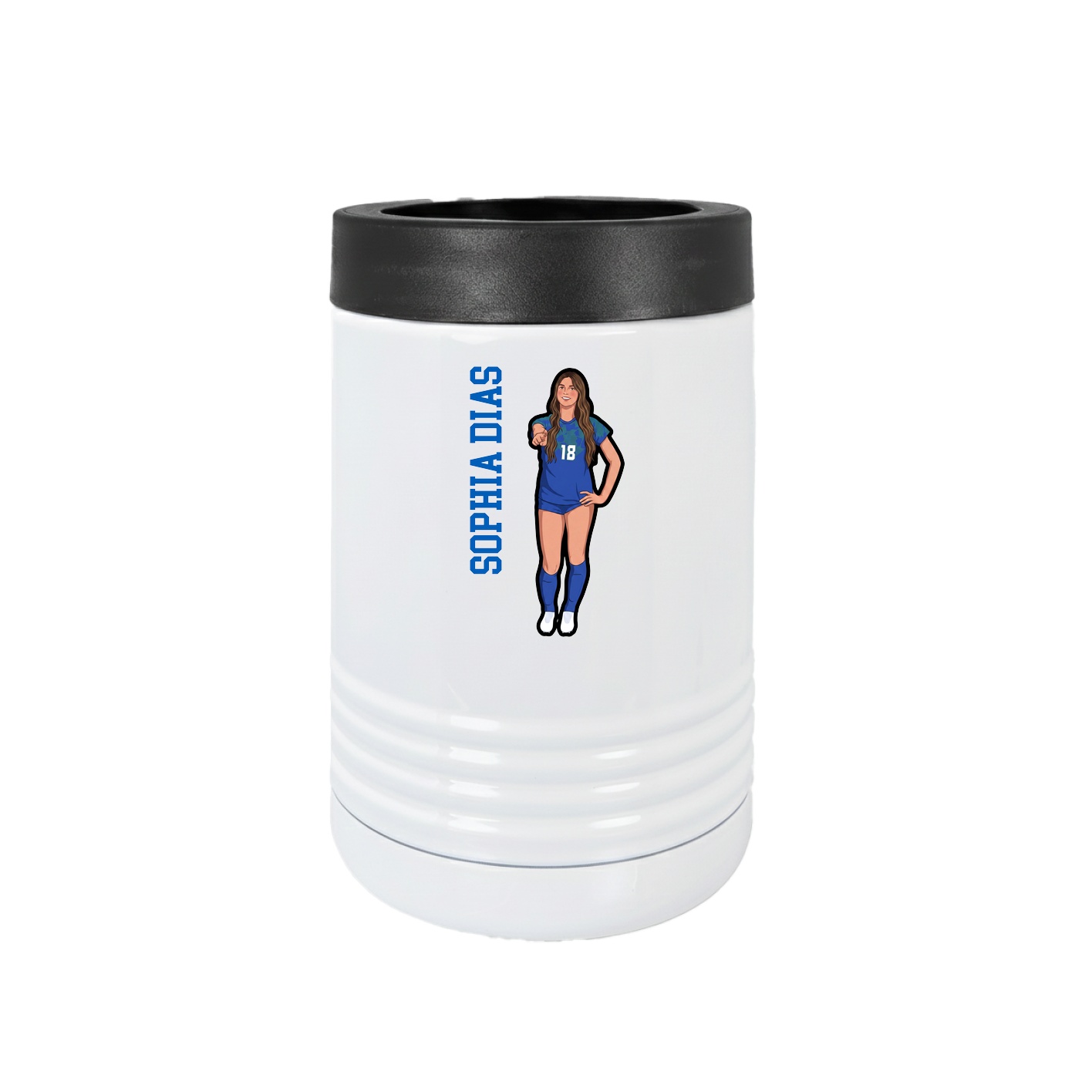Beverage Holder — Name Vertical in White