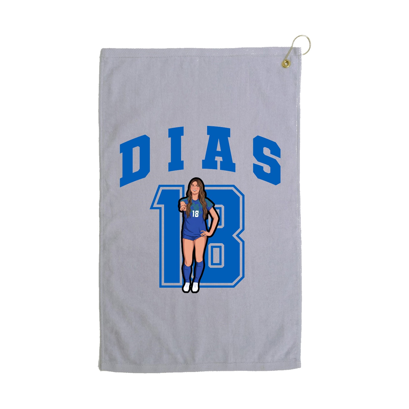 Golf Towel — Number in Grey