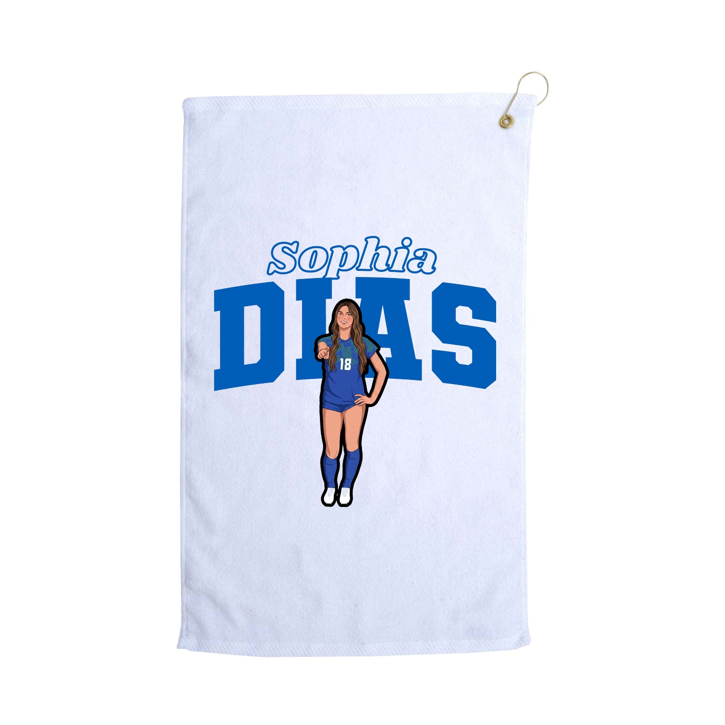Golf Towel — Name Arch in White