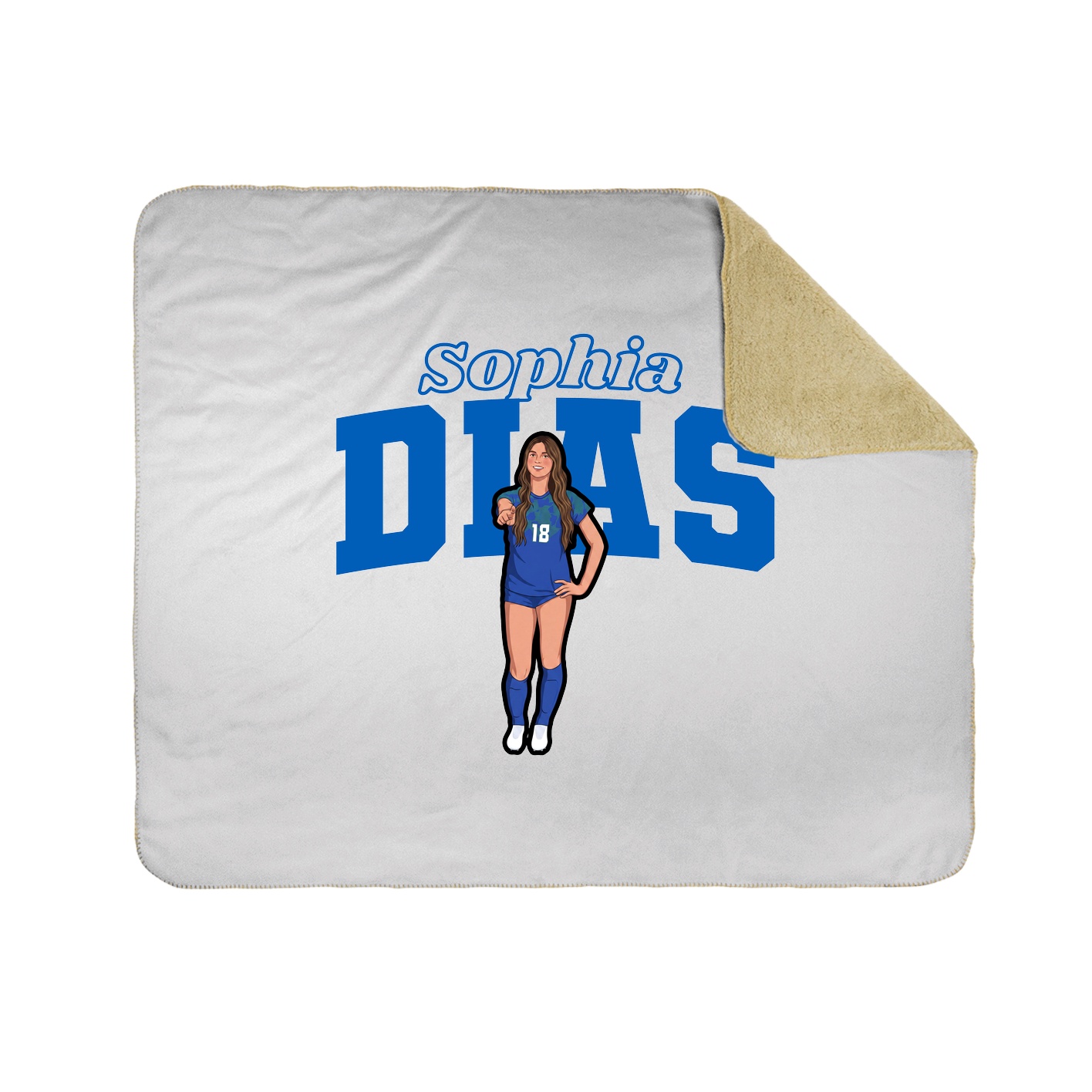 Throw Blanket — Name Arch in White