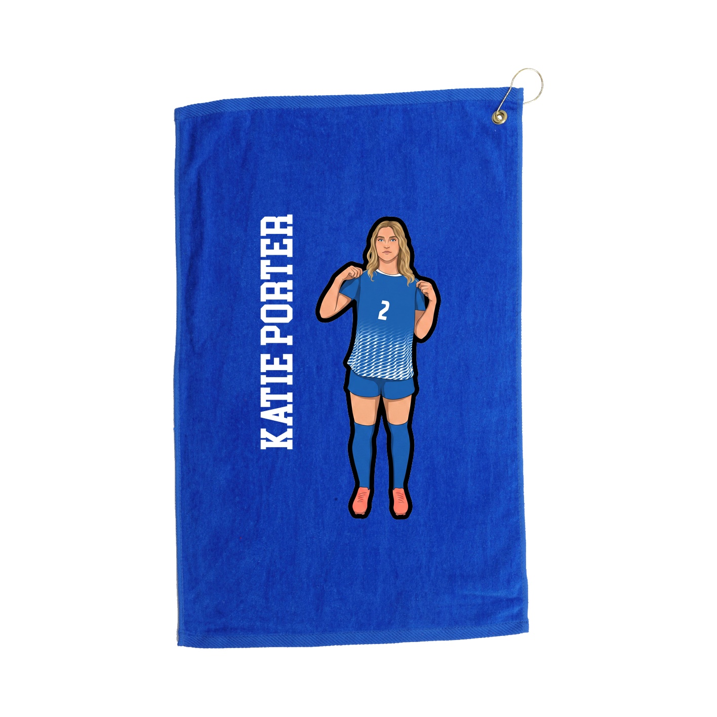 Golf Towel — Name Vertical in Royal