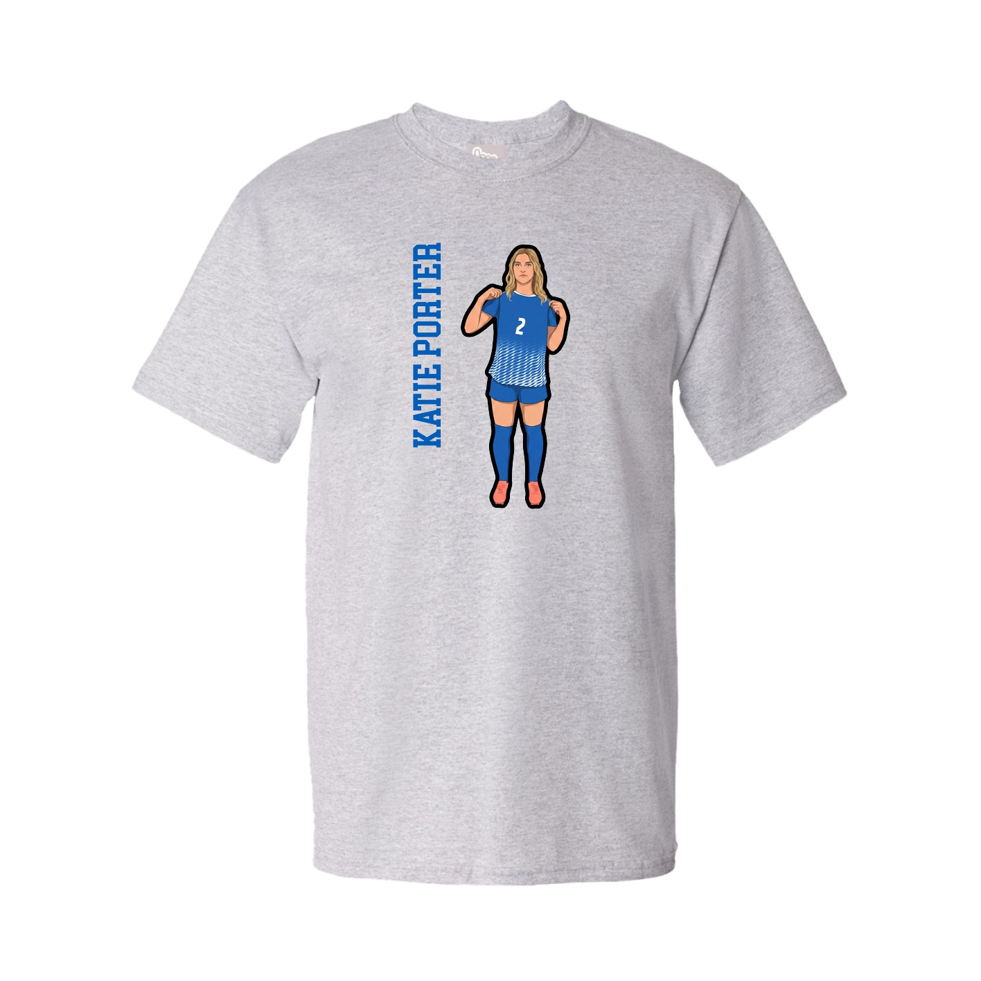Youth Tee — Name Vertical in Grey