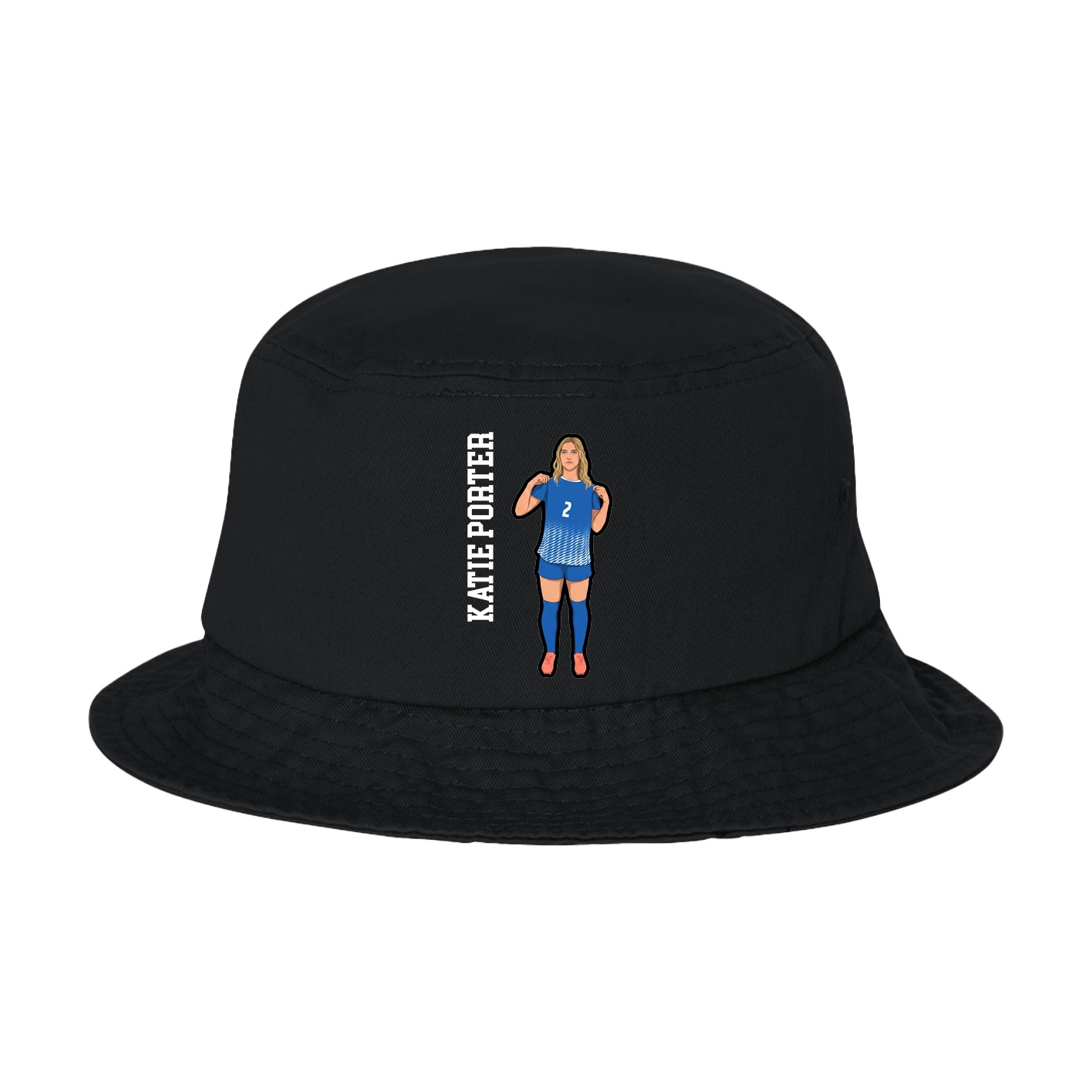 Bucket Cap — Name Vertical in Black