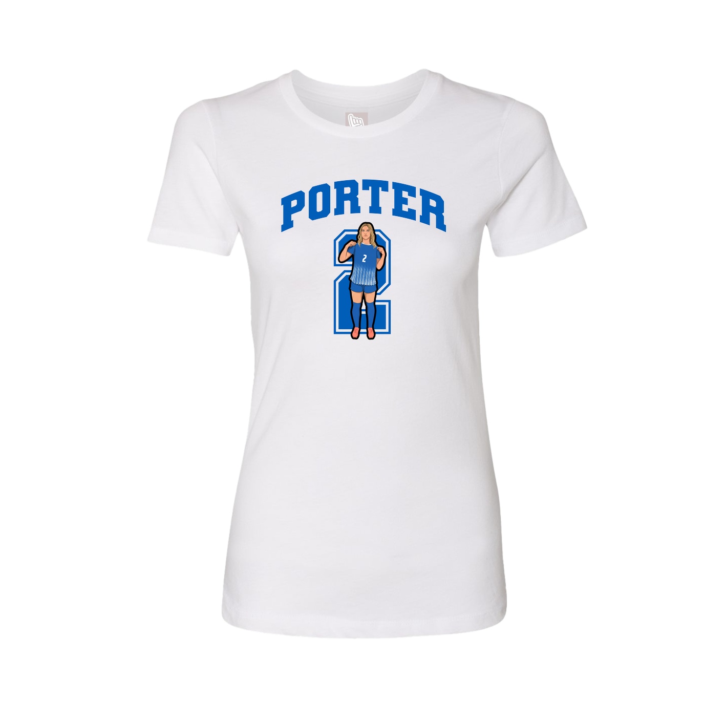 Fitted Women's Tee — Number in White