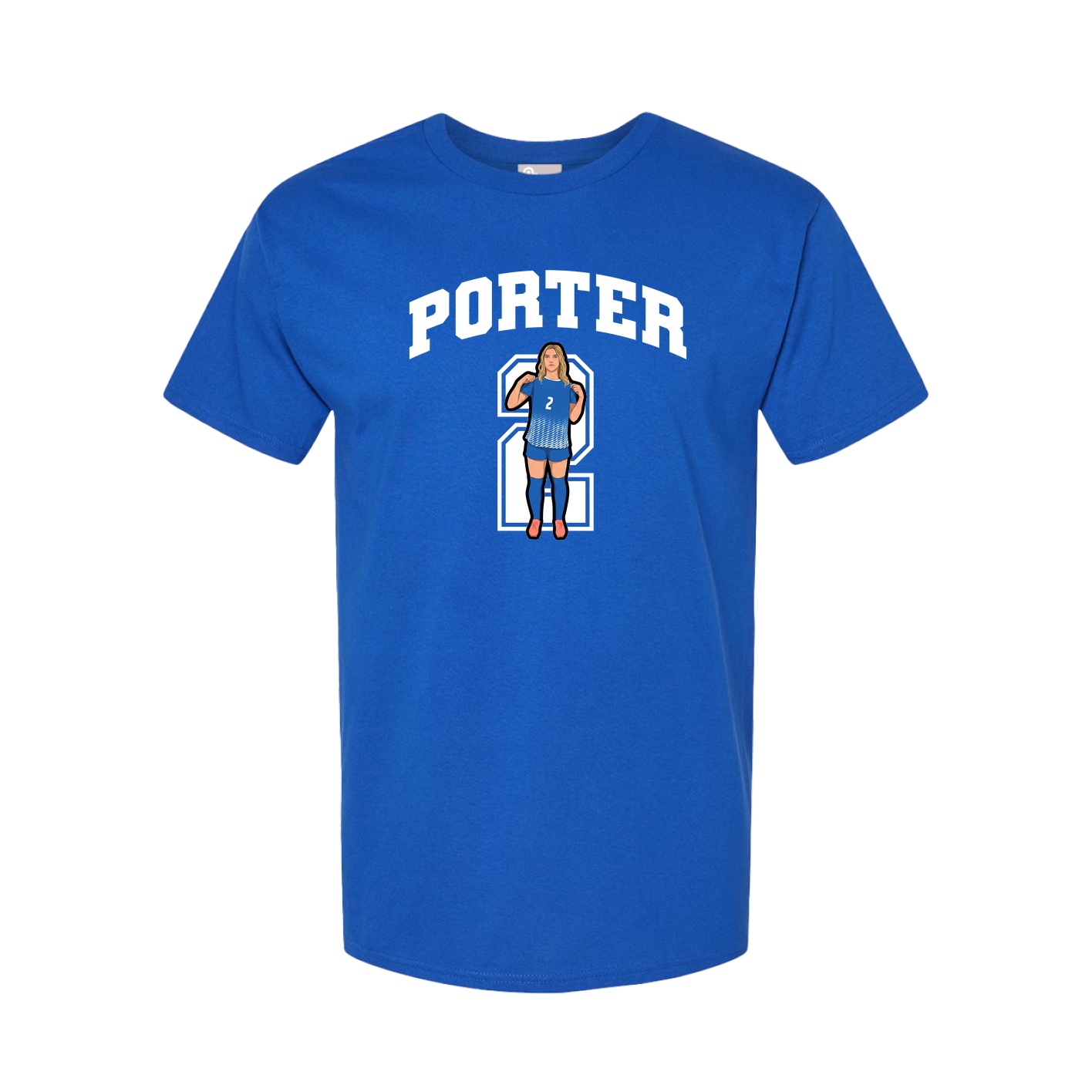 Youth Tee — Number in Royal