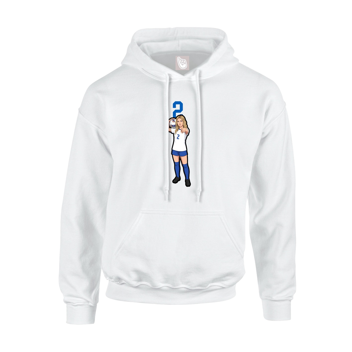 Youth Hoodie — Number Top in White