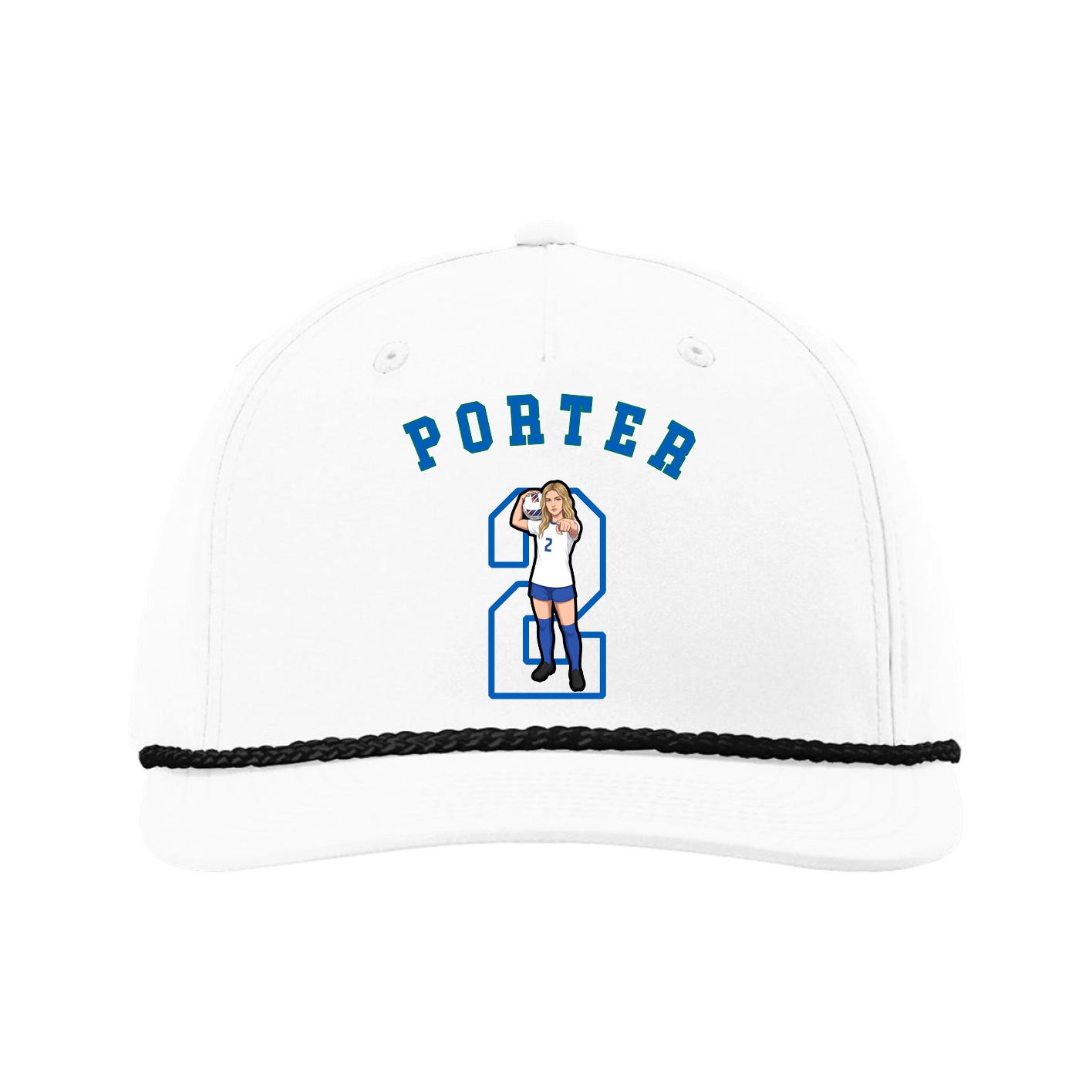 Five-Panel Classic Rope Cap — Shirsey Arch in White