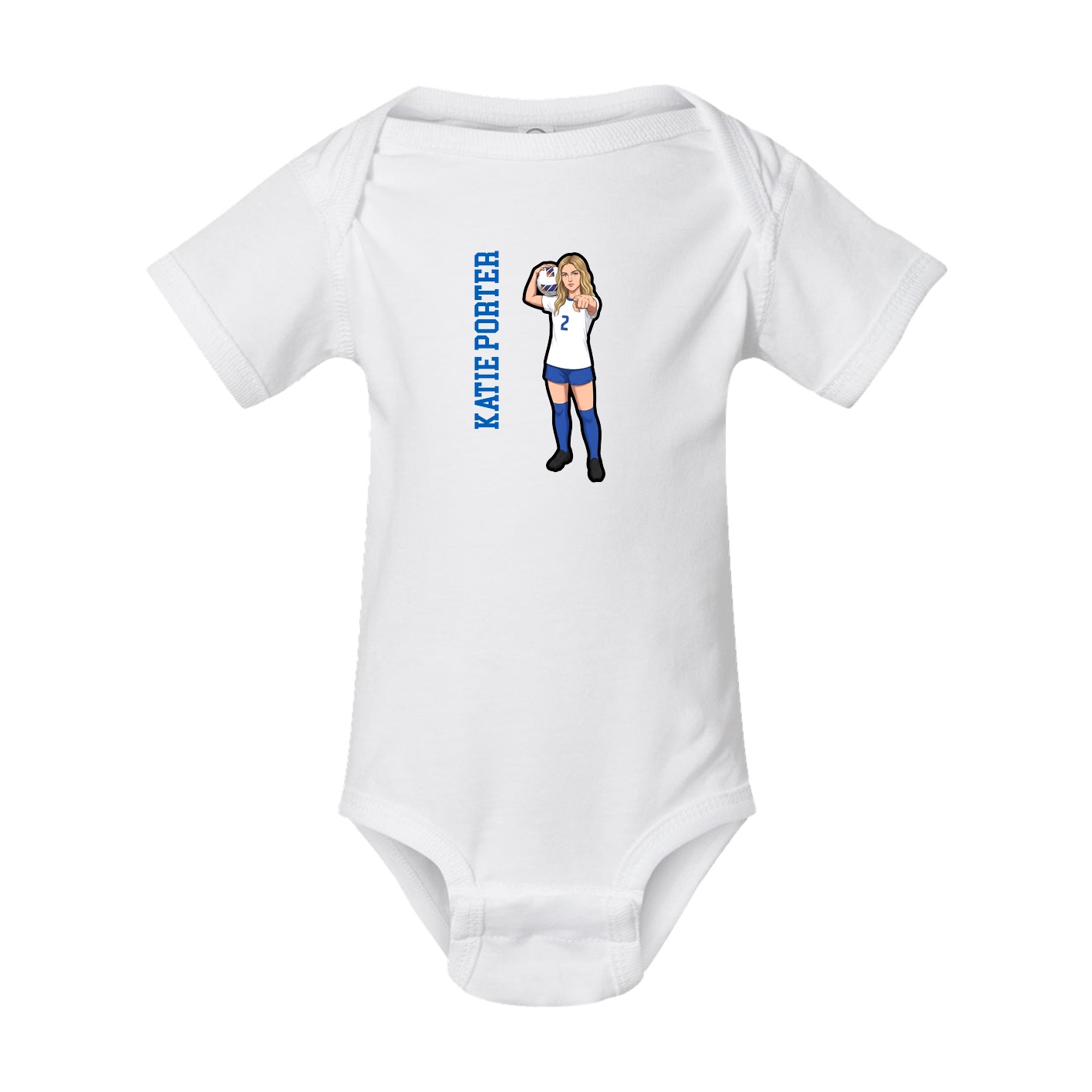 Baby Onesie — Name Vertical in White
