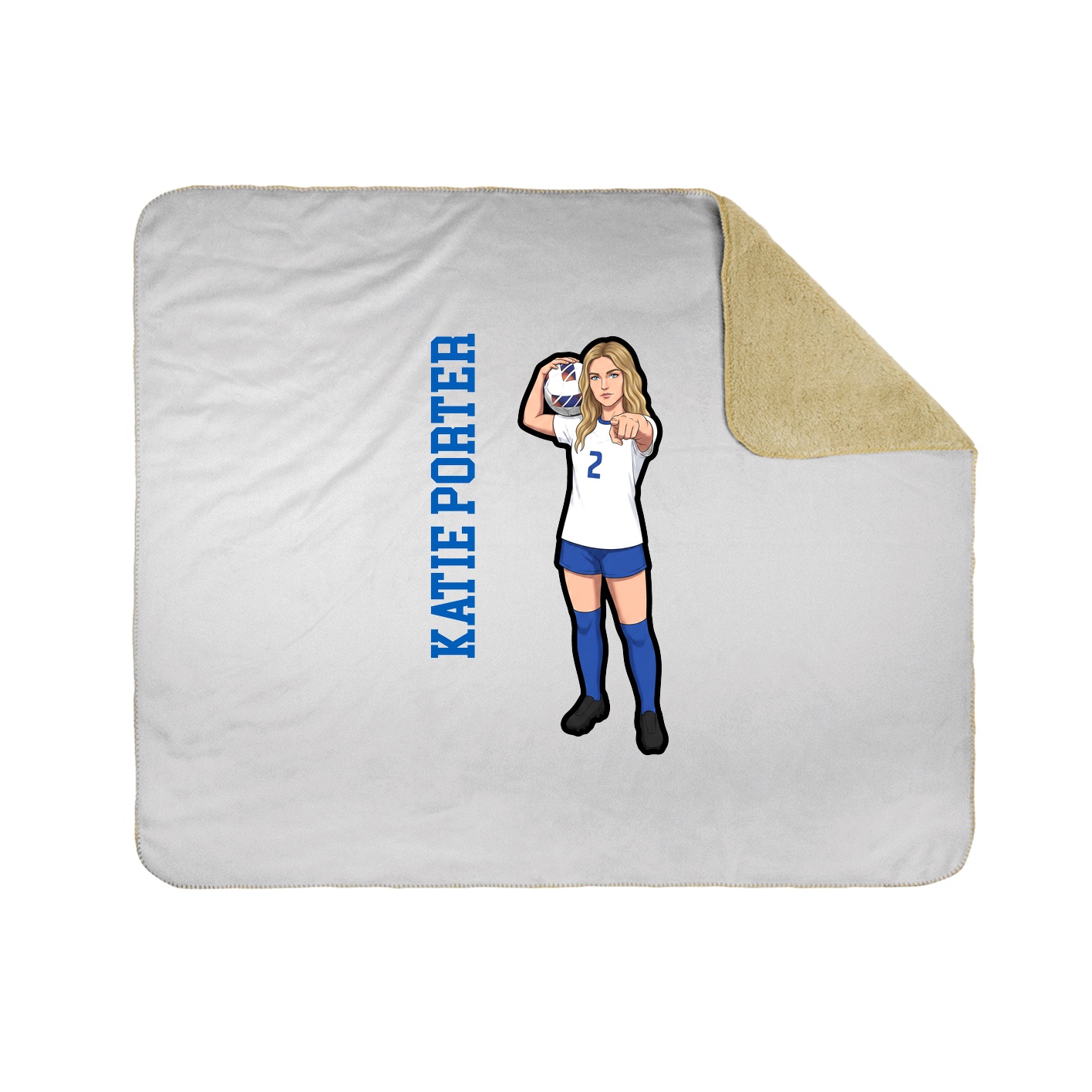 Throw Blanket — Name Vertical in White