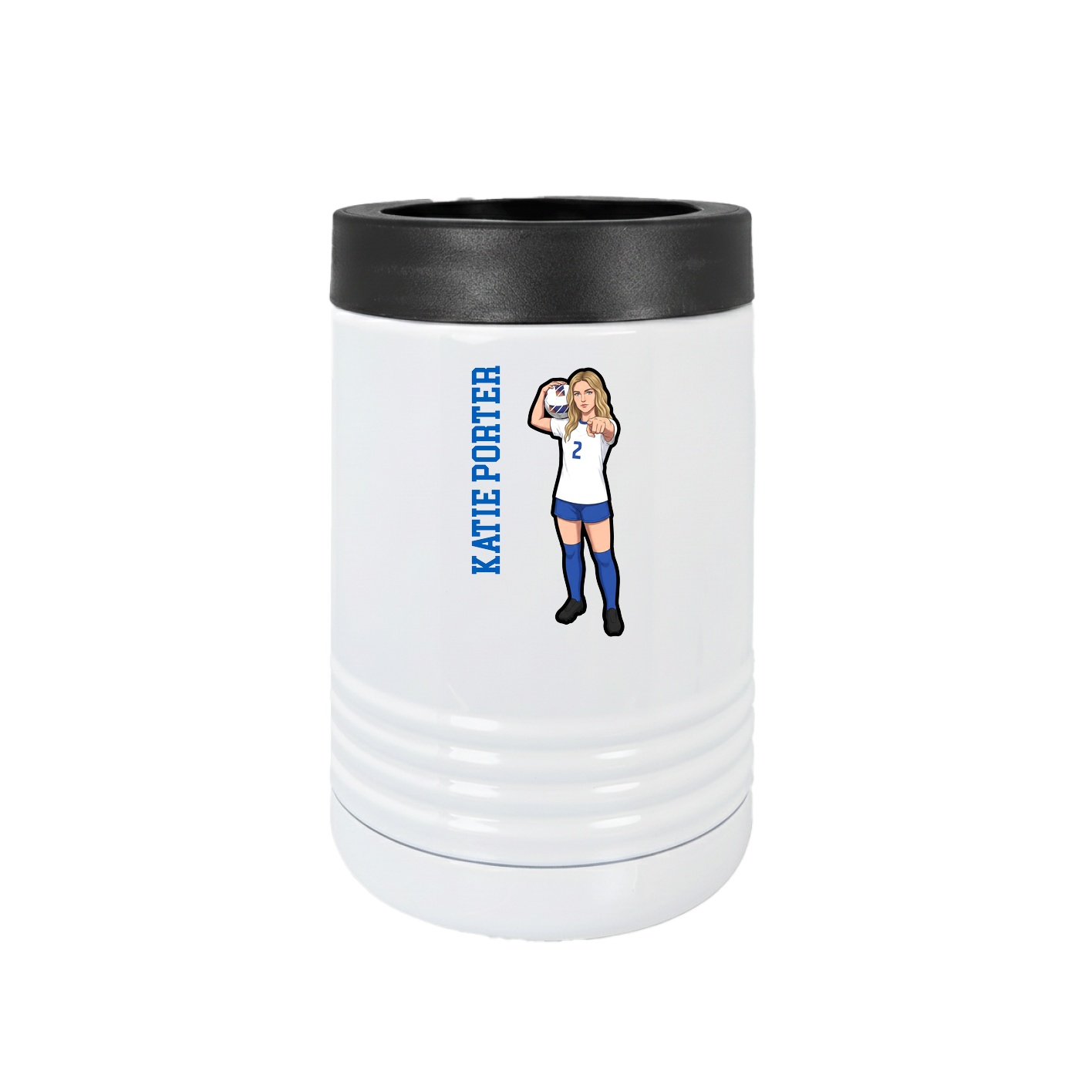Beverage Holder — Name Vertical in White