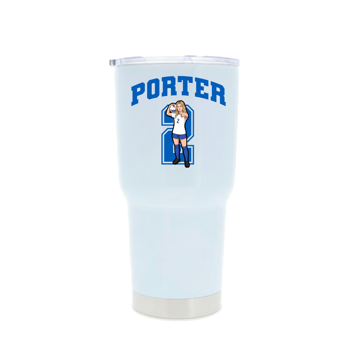 30oz Stainless Steel Tumbler — Number in White
