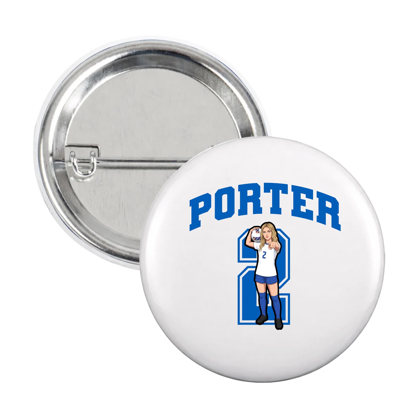 Game Day Button — Number in White