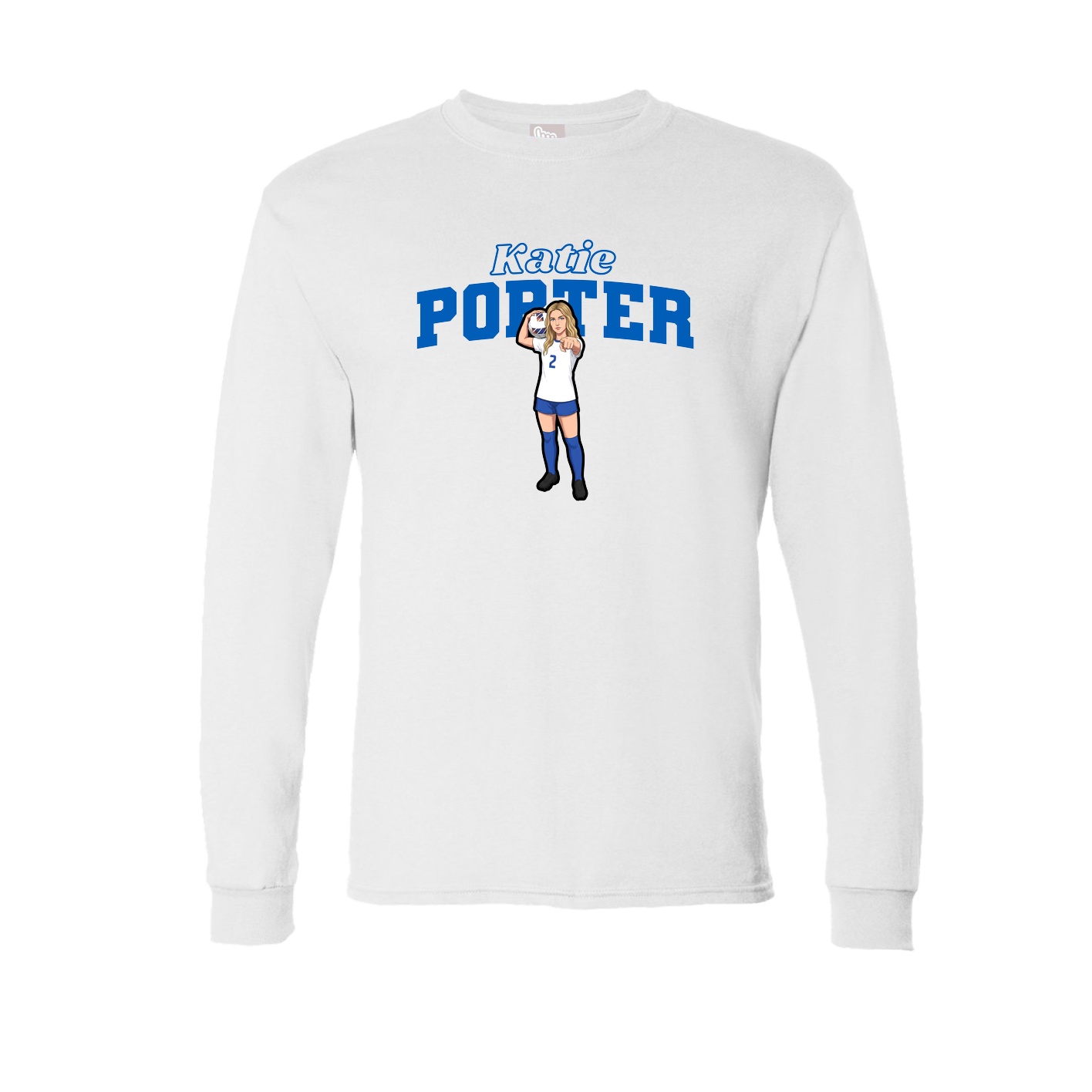 Long Sleeve Tee — Name Arch in White