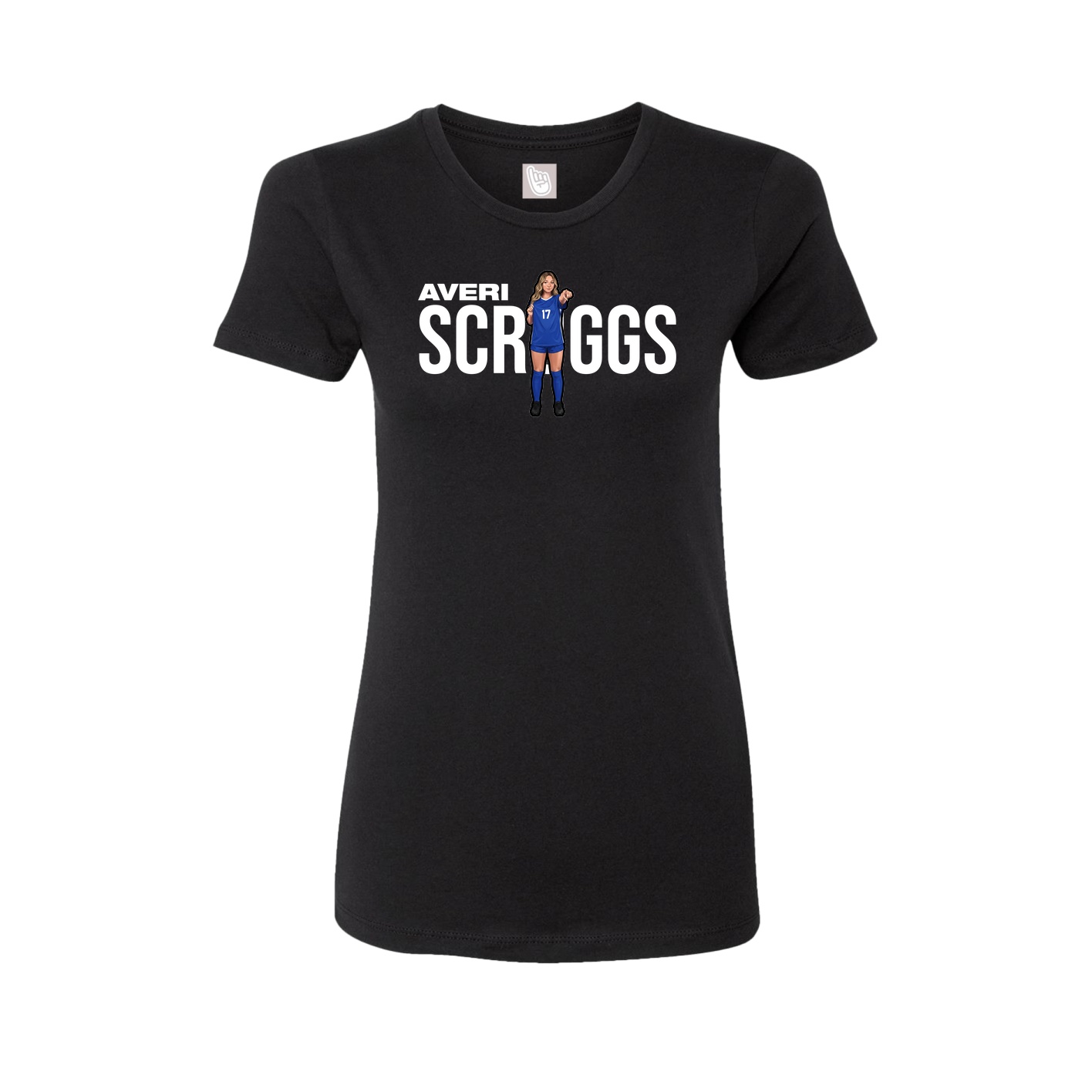 Fitted Women's Tee — Player Name in Black