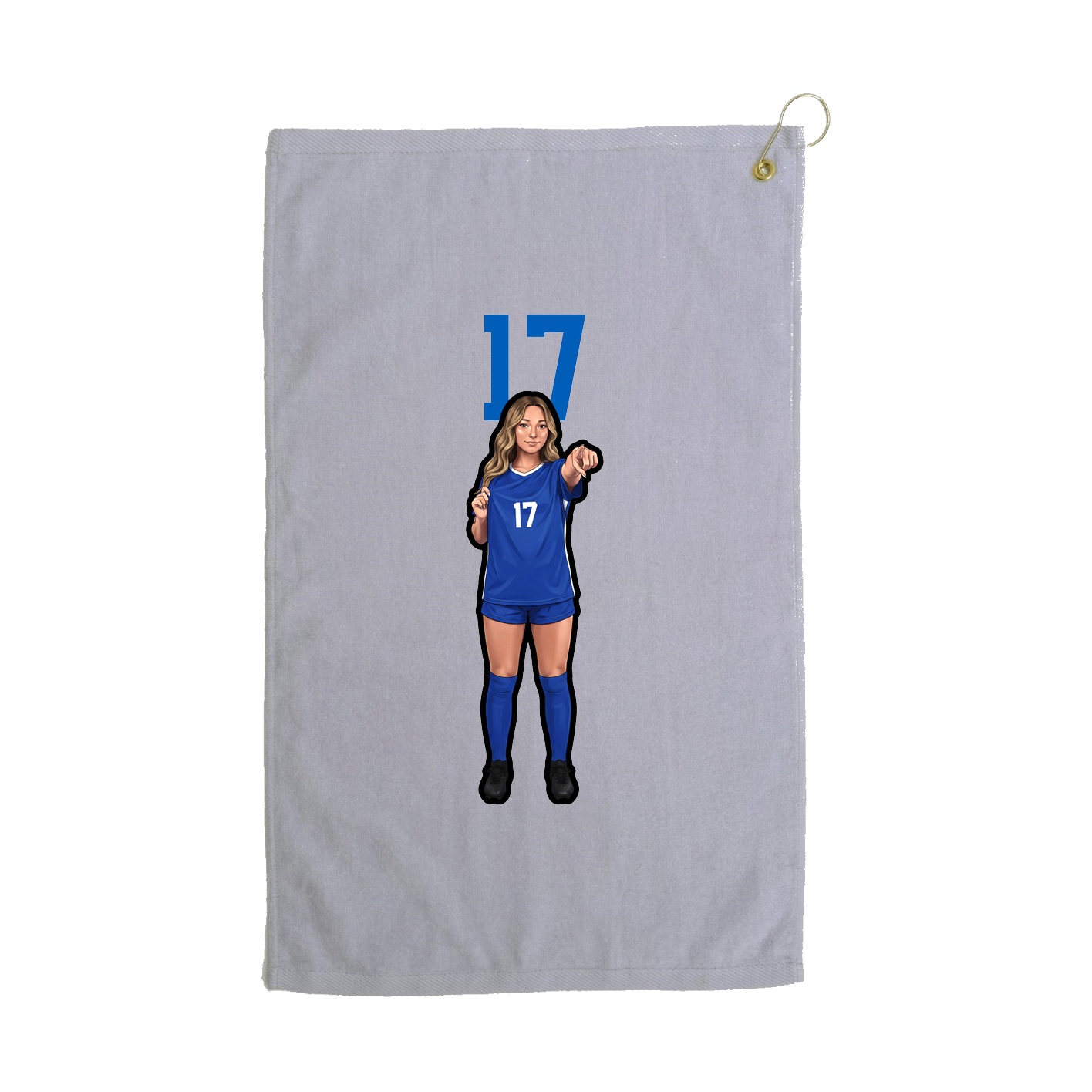Golf Towel — Number Top in Grey