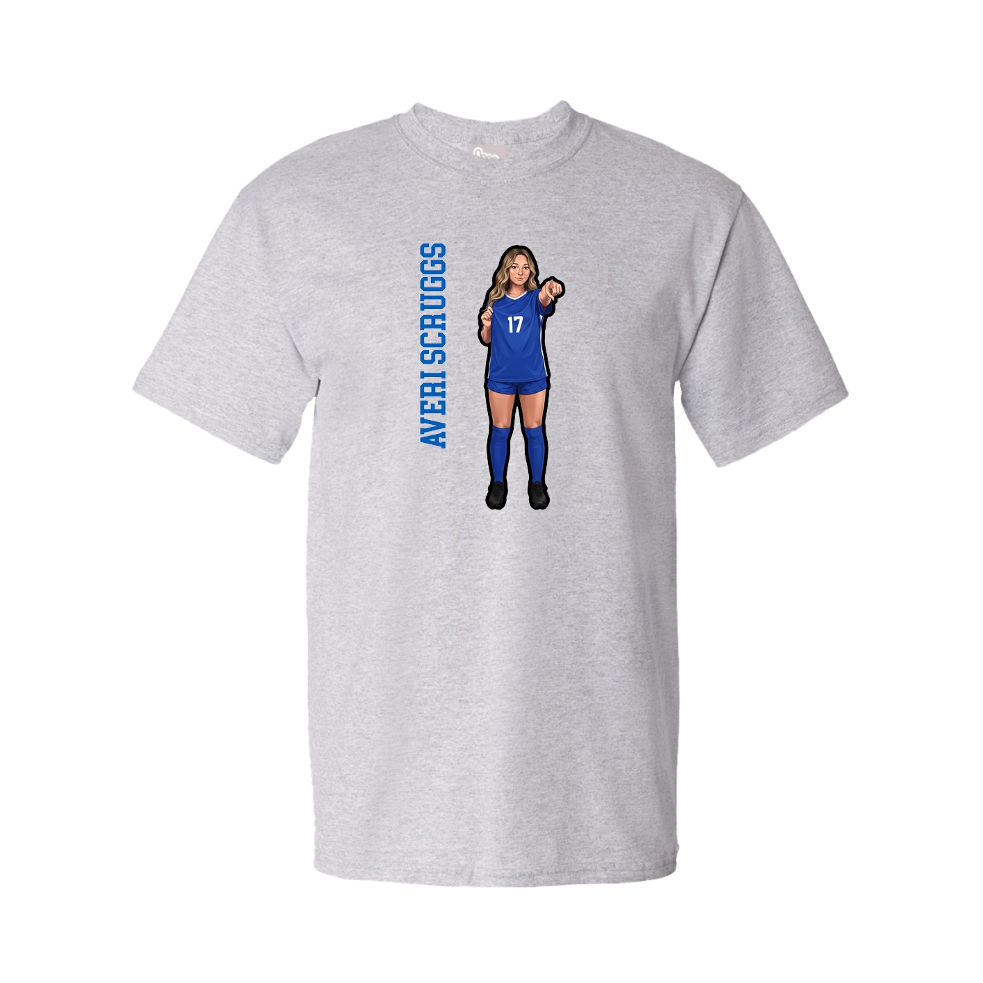 Tee — Name Vertical in Grey
