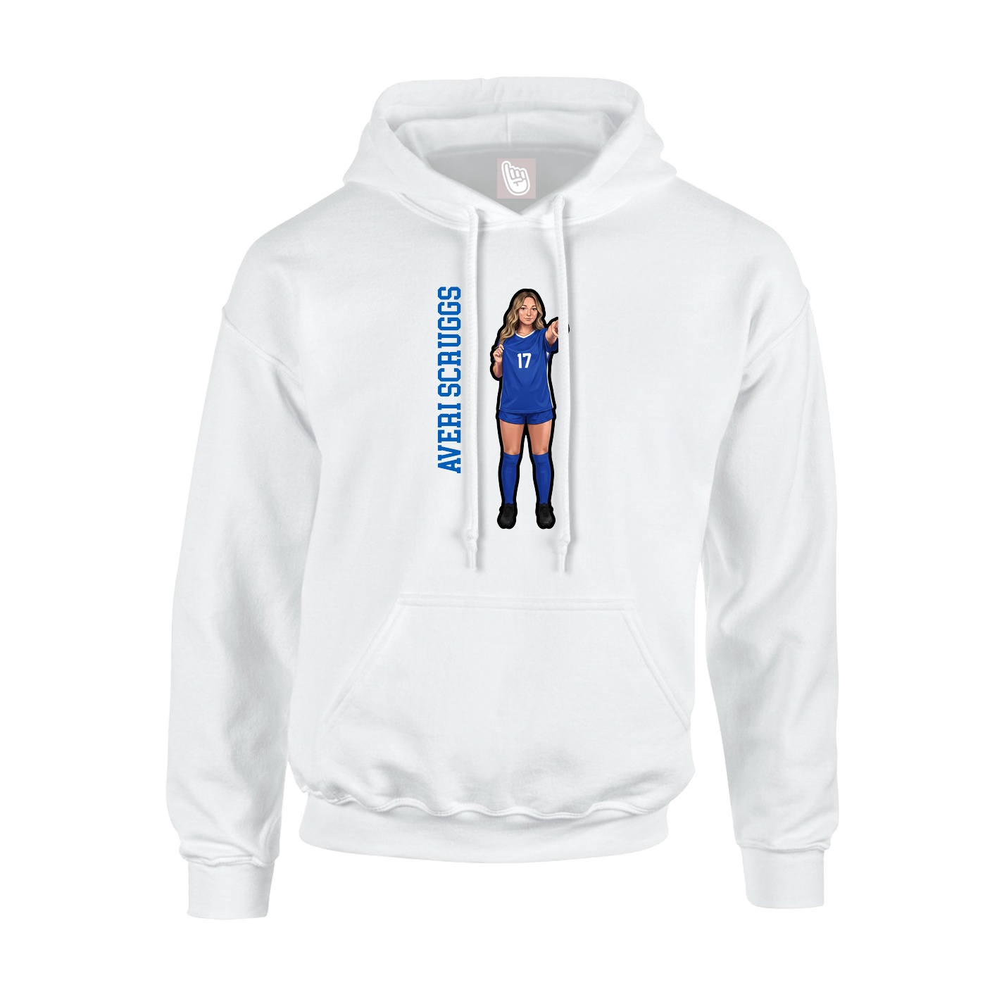 Hoodie — Name Vertical in White