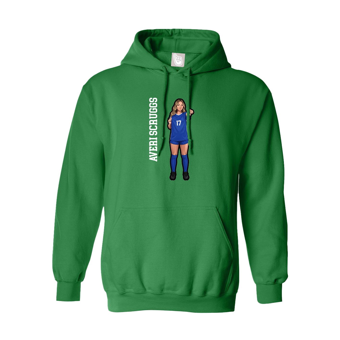 Youth Hoodie — Name Vertical in Green