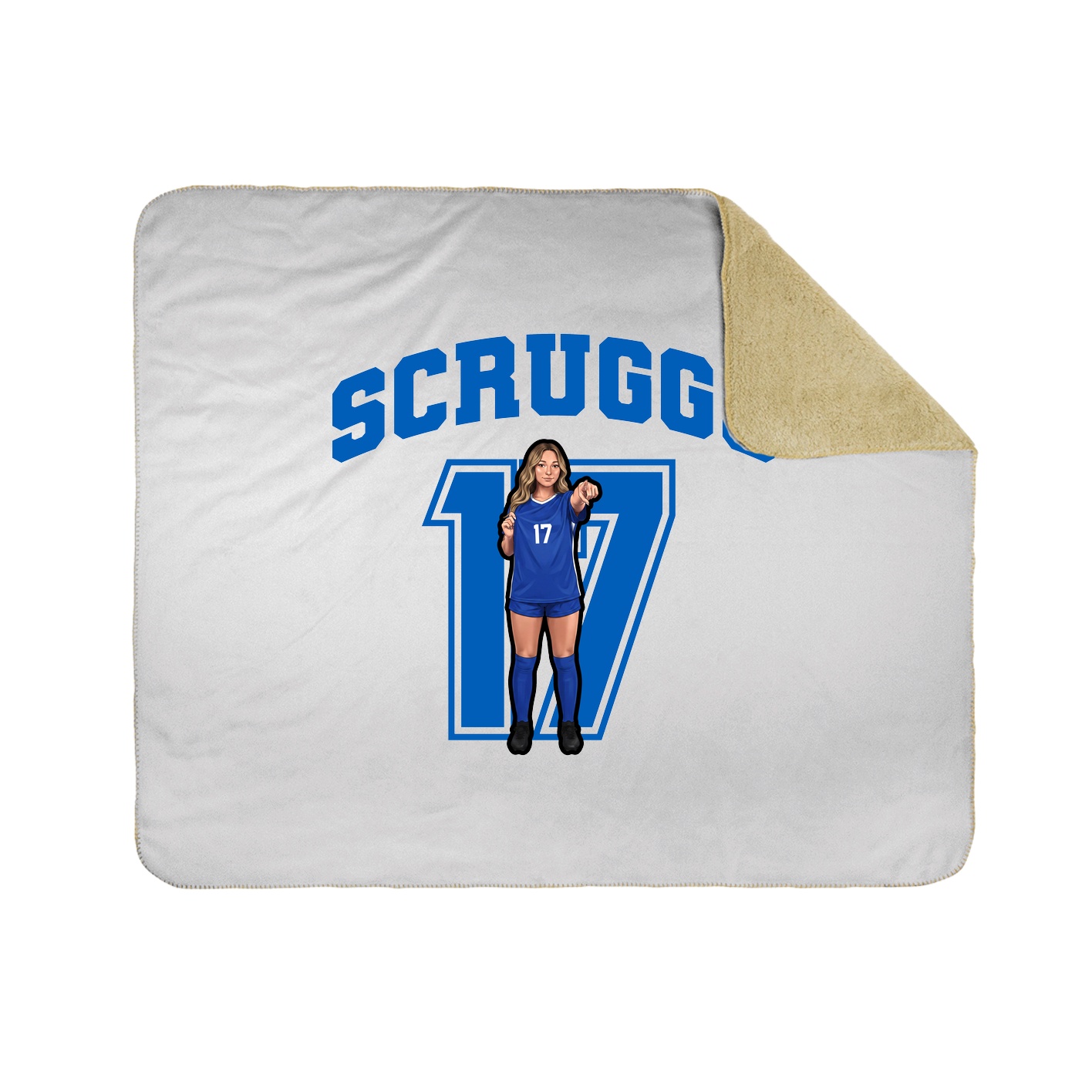 Throw Blanket — Number in White