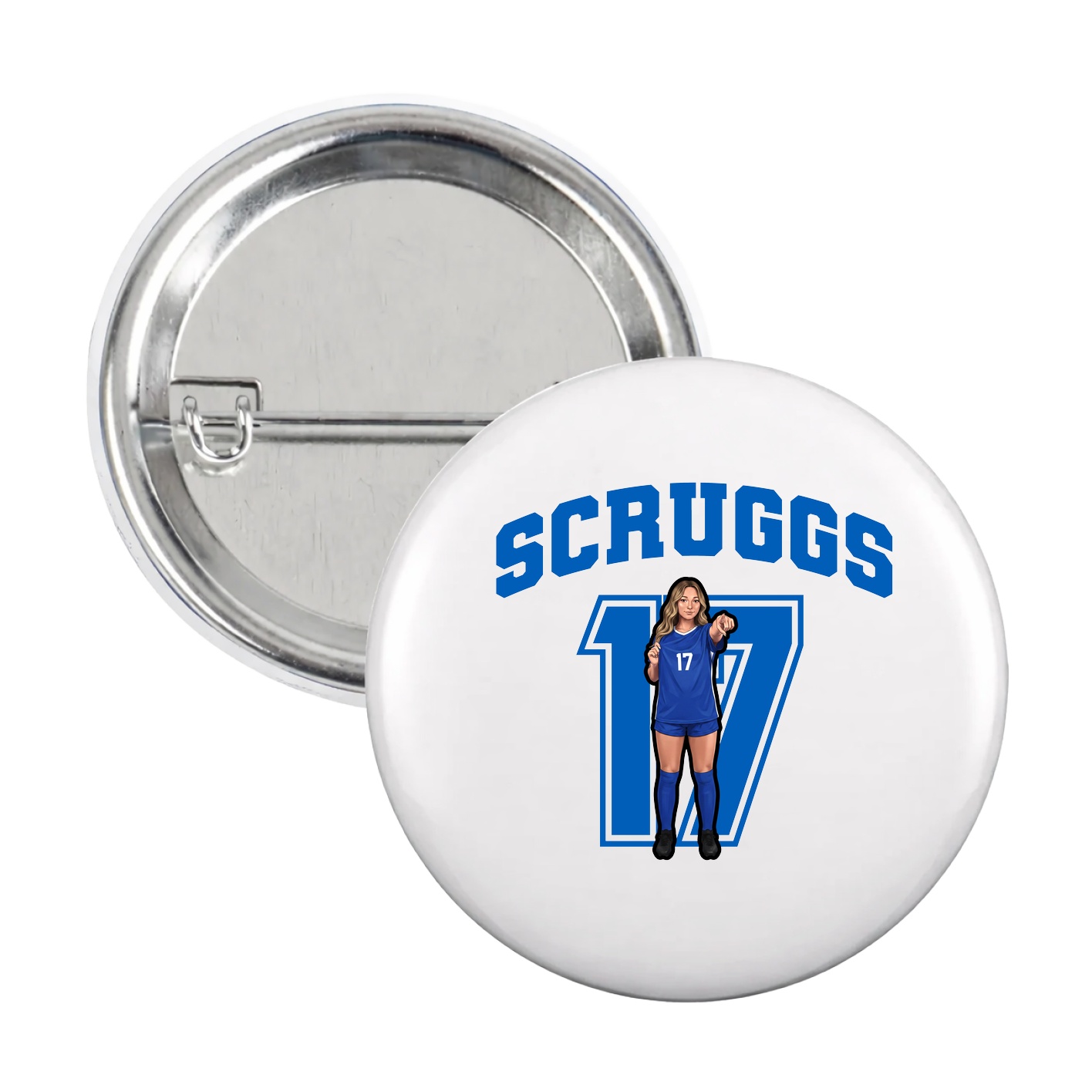 Game Day Button — Number in White