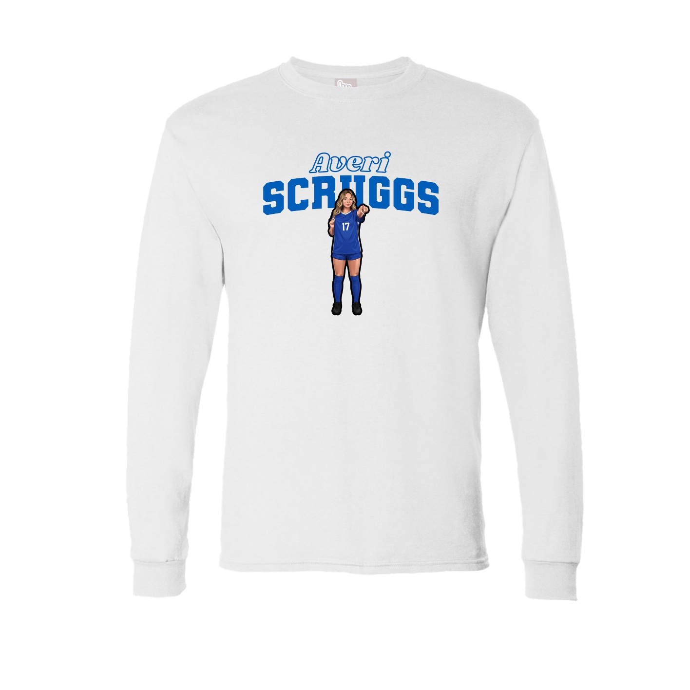 Long Sleeve Tee — Name Arch in White