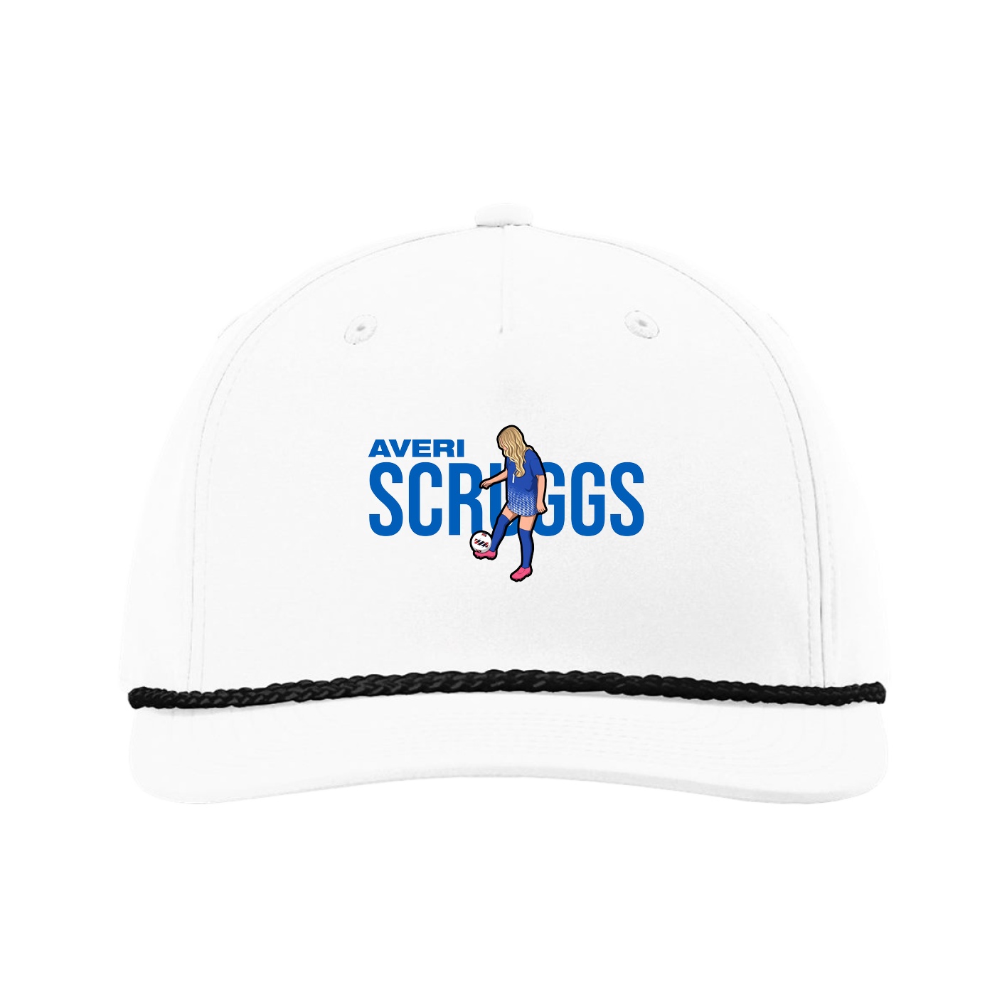 Five-Panel Classic Rope Cap — Player Name in White