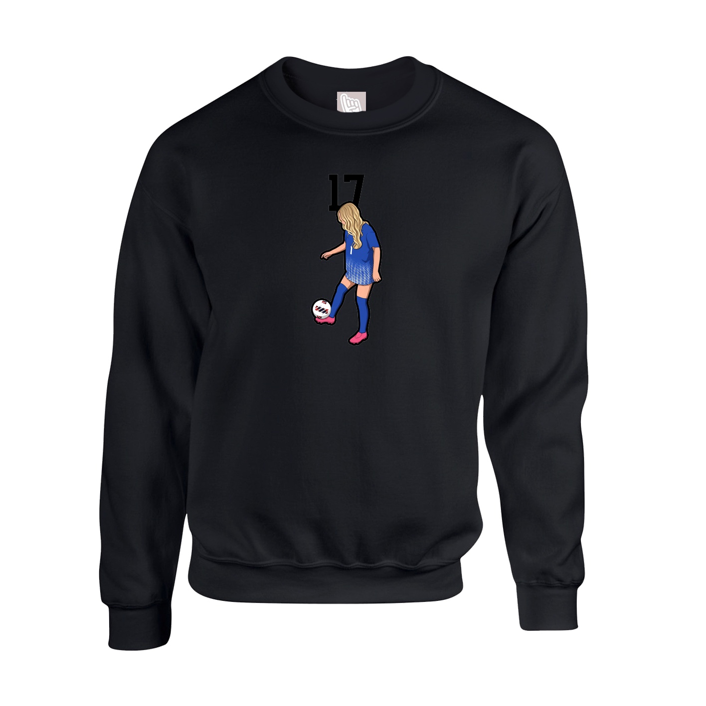 Fleece Crew — Number Top in Black