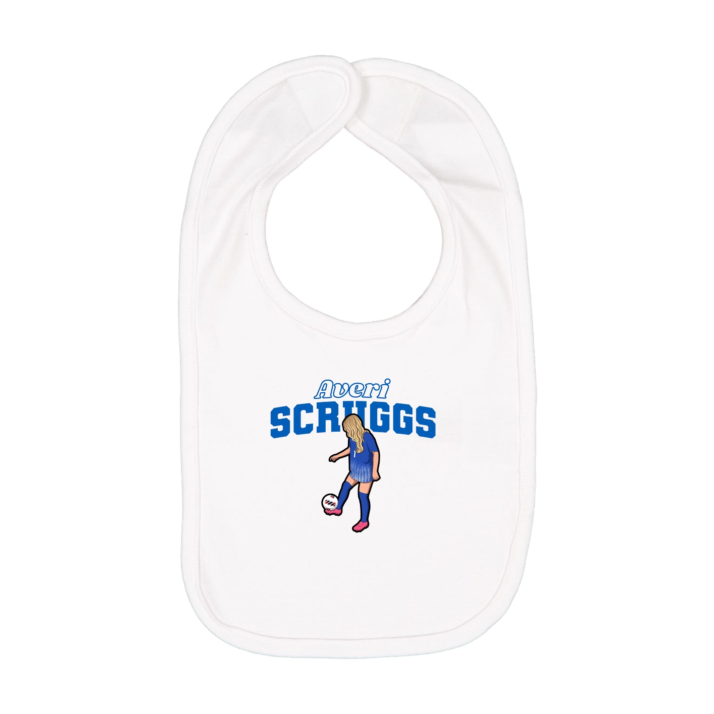 Infant Bib — Name Arch in White