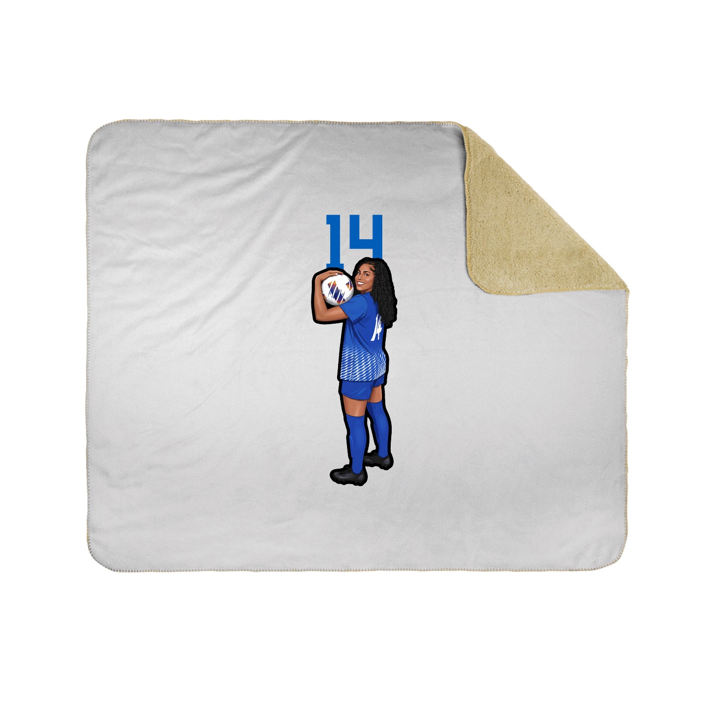 Throw Blanket — Number Top in White